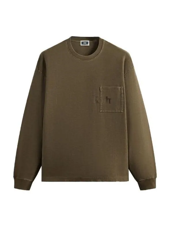 Толстовка long-sleeve quinn tee 'java' Kith — изображение 1 из 2, зеленый