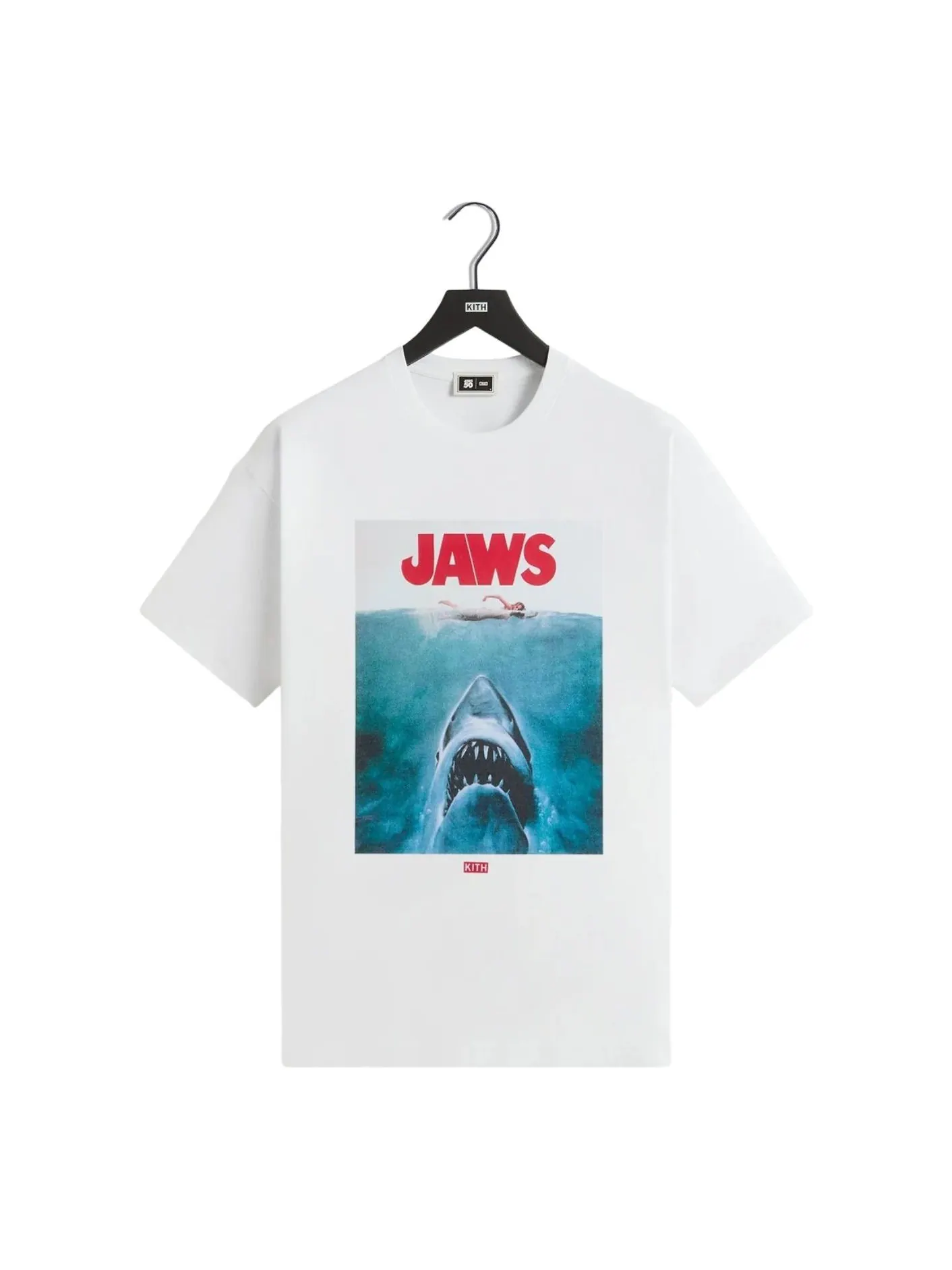 Футболка в винтажном стиле с главным постером фильма «Челюсти» (KITH for JAWS) — изображение 1 из 2, яркий белый