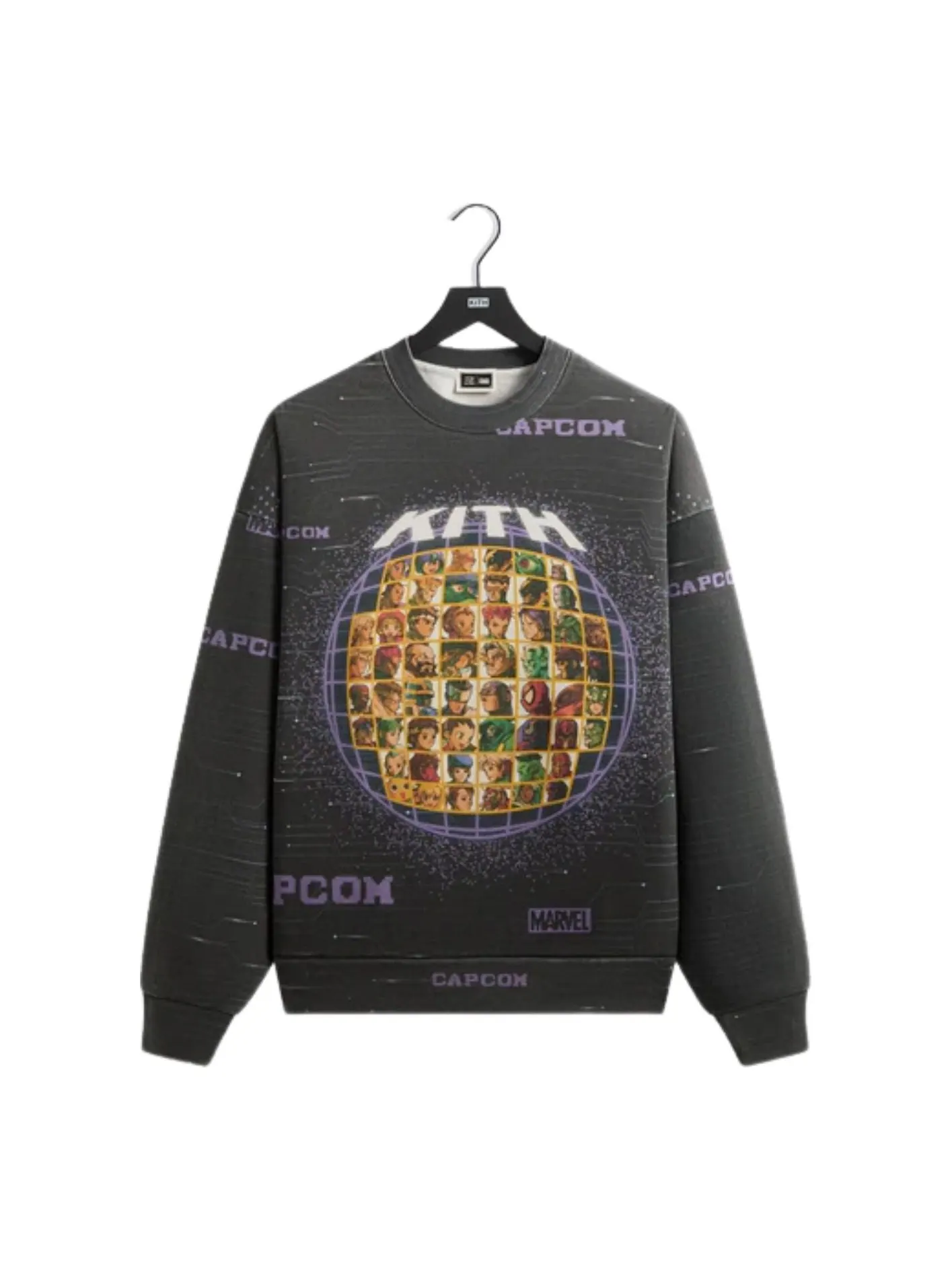 Kith x Marvel vs. Capcom Character Select Vintage Nelson Crewneck 'Black' — изображение 1 из 2, черный