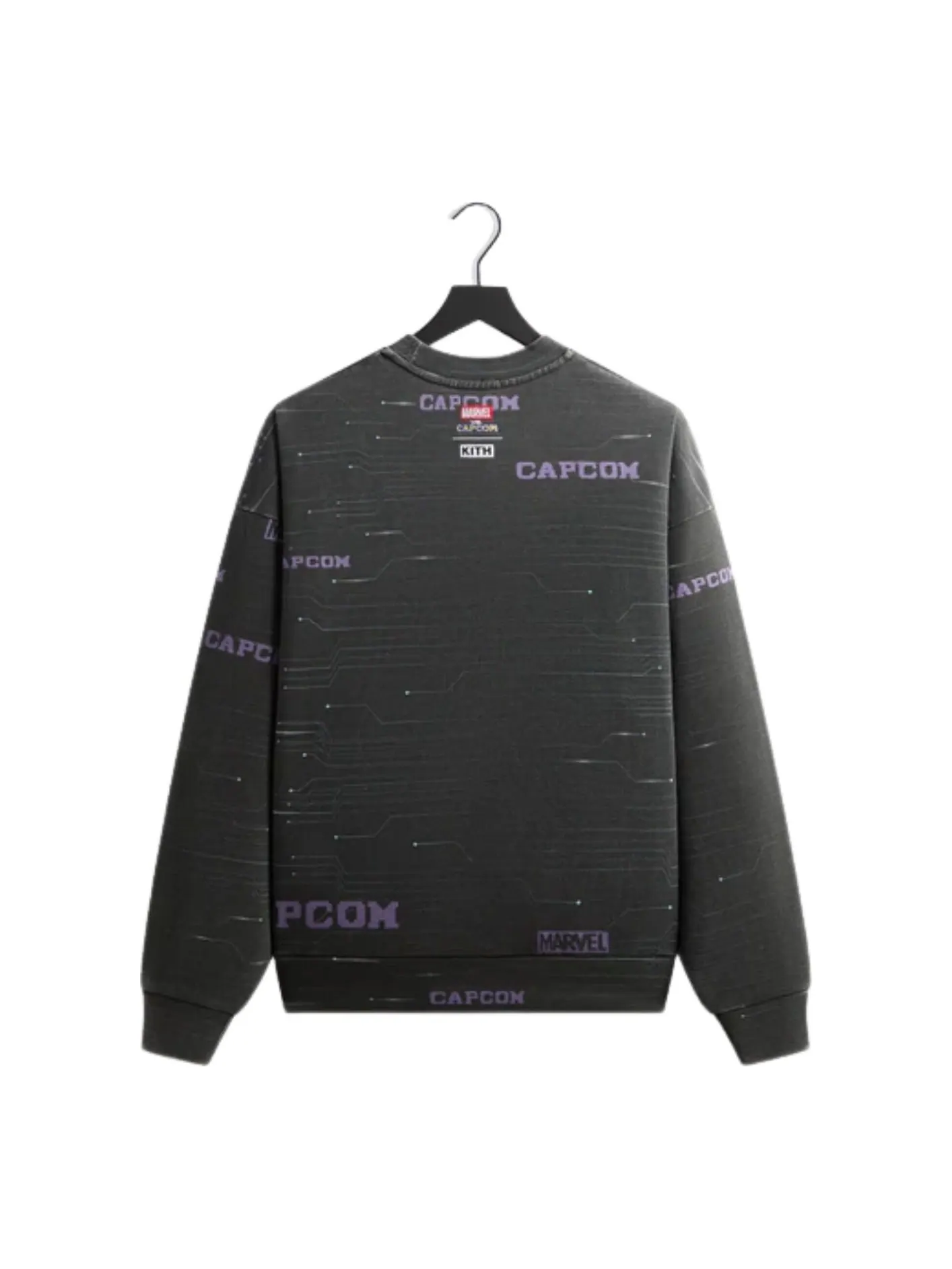 Kith x Marvel vs. Capcom Character Select Vintage Nelson Crewneck 'Black' — изображение 2 из 2, черный