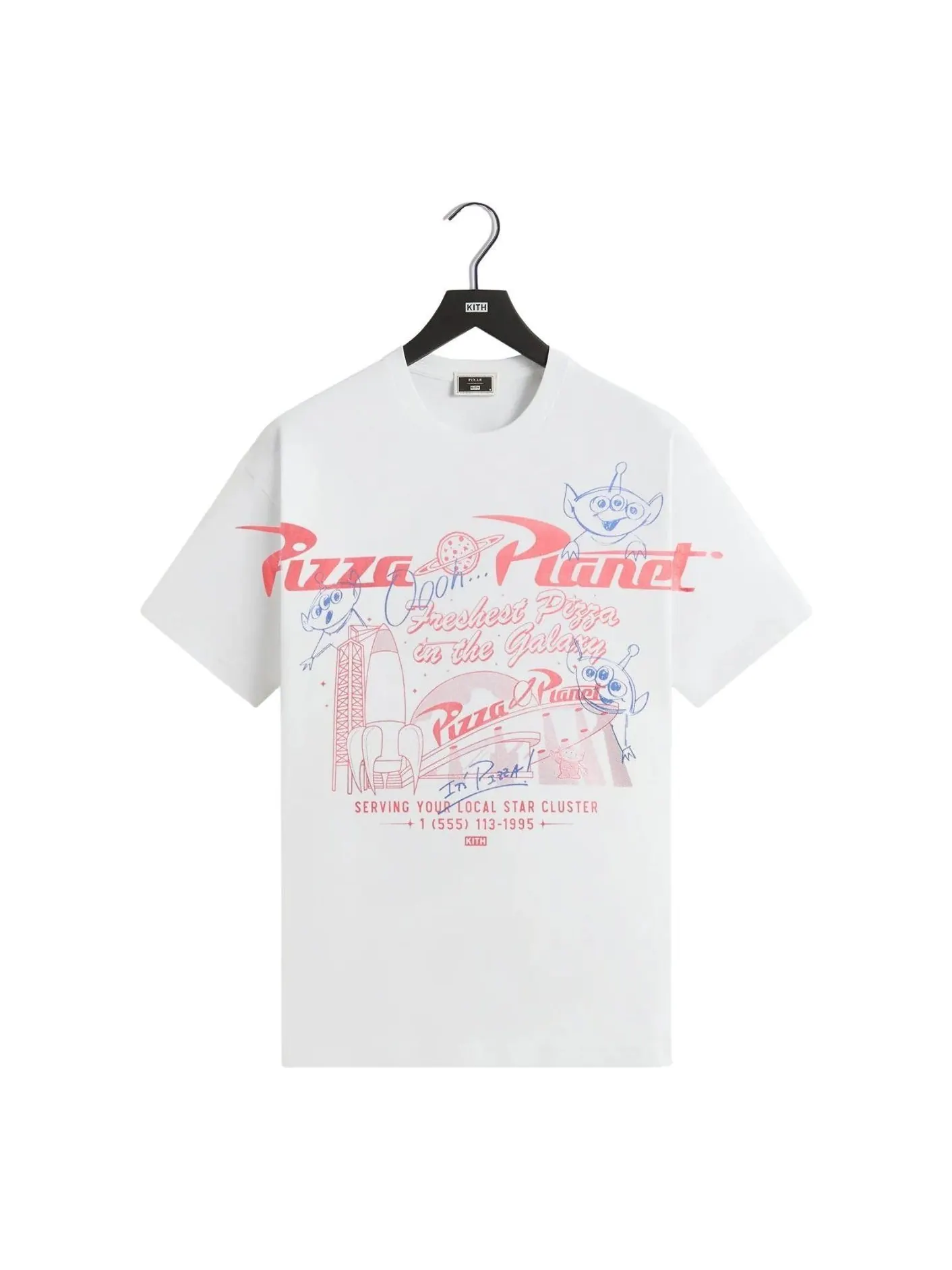 Футболка KITH x Disney Pixar Pizza Planet — изображение 1 из 2, белый