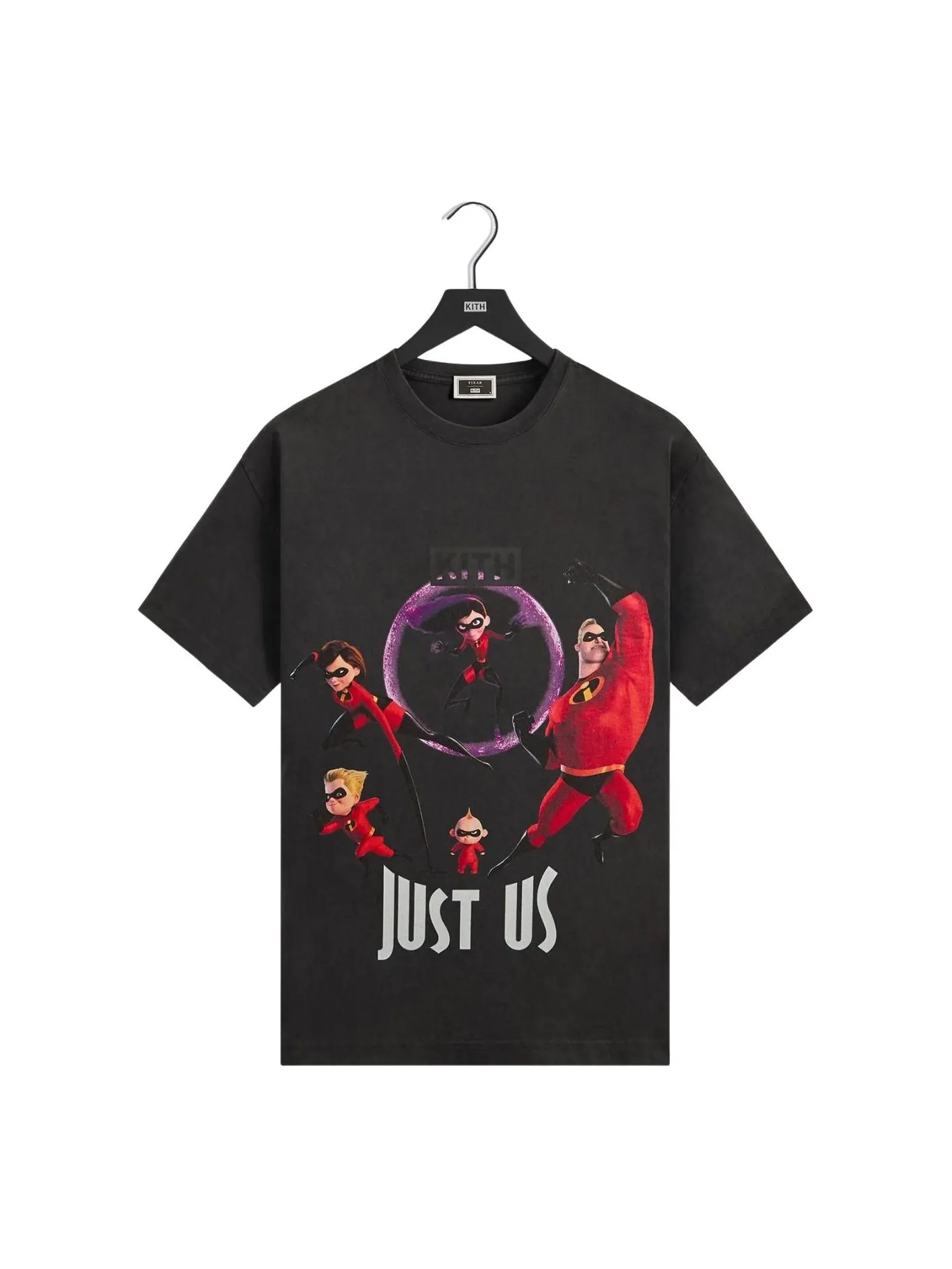 Винтажная футболка KITH x Disney Pixar «Суперсемейка» Just Us — изображение 1 из 2, черный