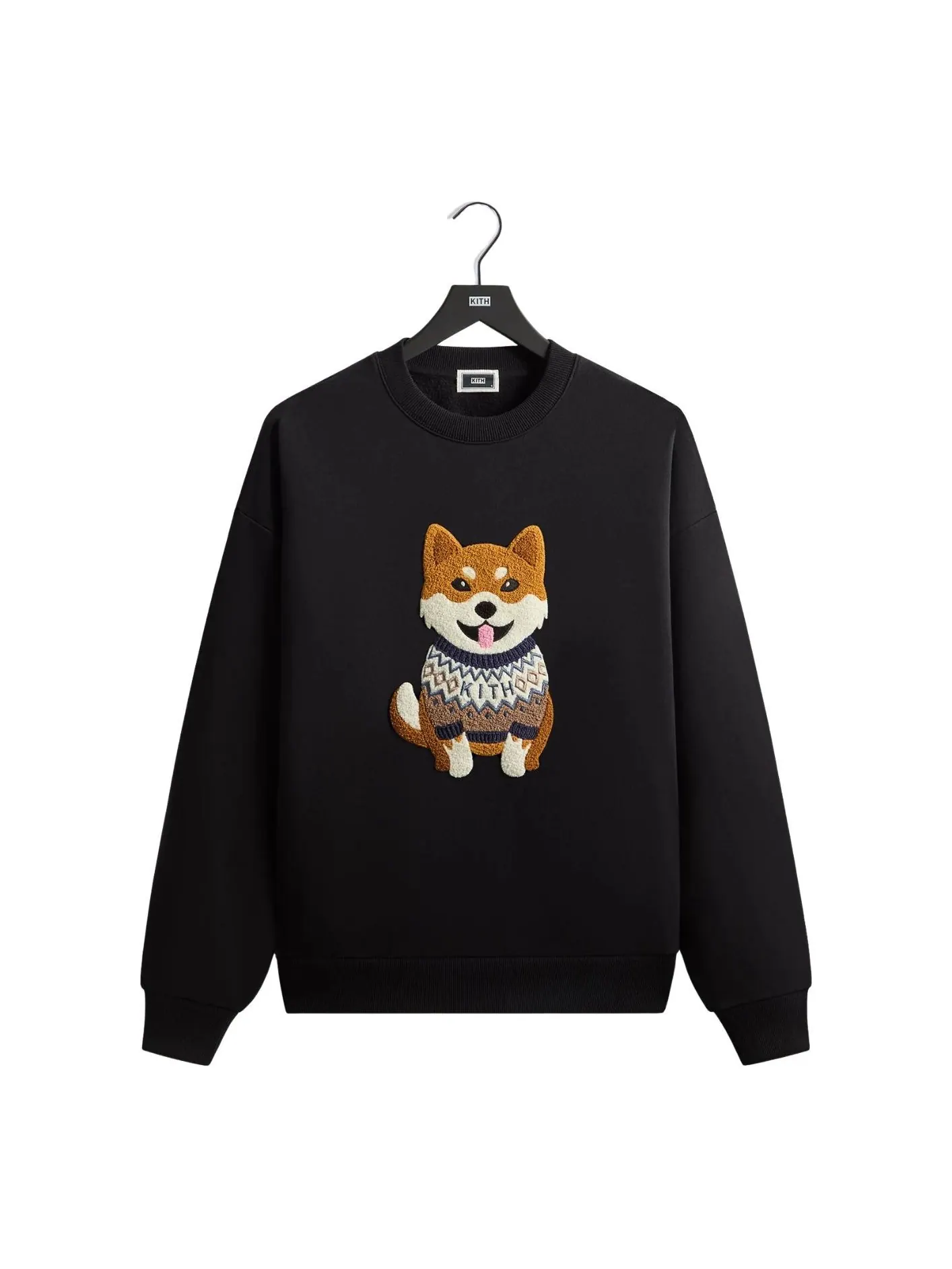 KITH Kithmas 2025 Свитшот Shiba Nelson Crewneck 'Black' — изображение 1 из 2, черный