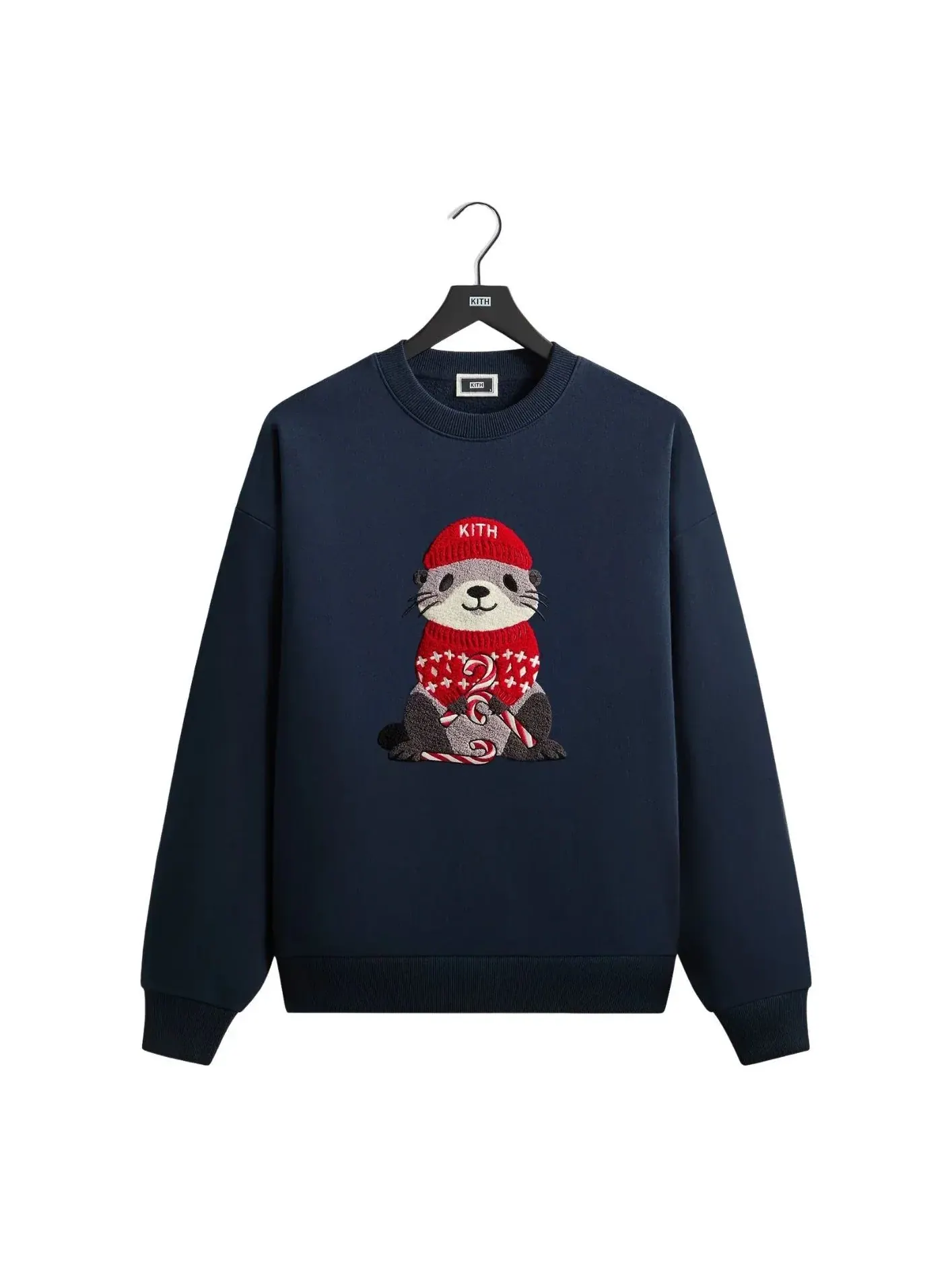 Толстовка KITH Kithmas 2025 Otter Nelson Crewneck 'Nocturnal' — изображение 1 из 2, темно-синий