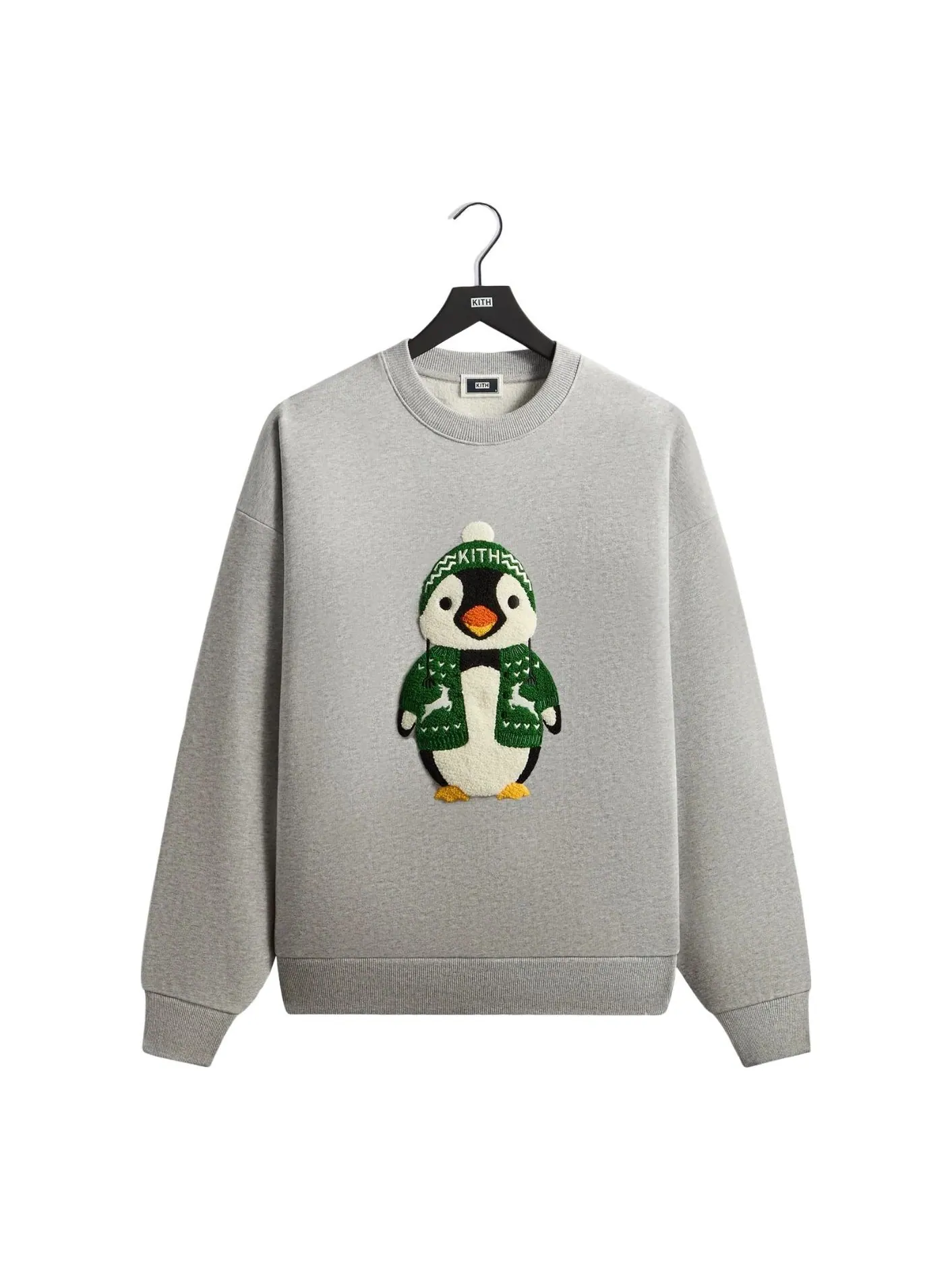 Kith Kithmas 2025 Penguin Nelson Crewneck 'Medium Heather Grey' — изображение 1 из 2, серый