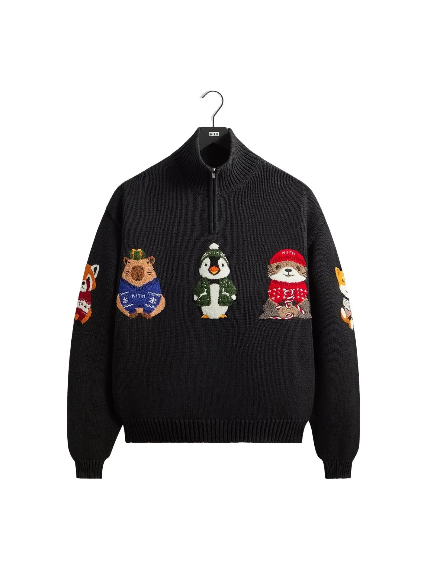 Kith Kithmas 2025 Animals Wyona Quarter Zip 'Black' — изображение 1 из 2, черный