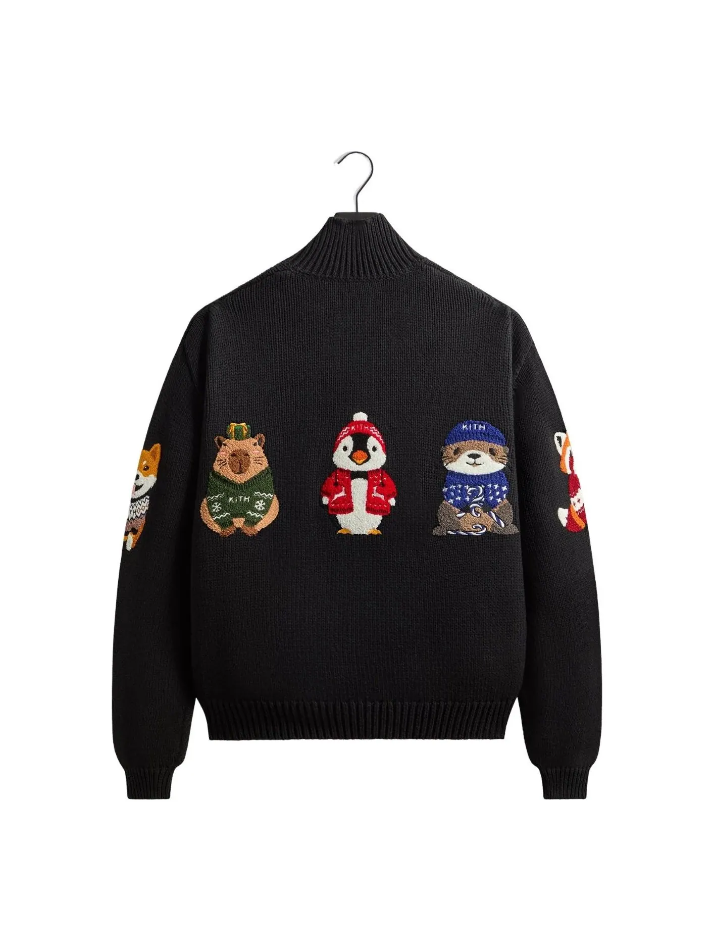 Kith Kithmas 2025 Animals Wyona Quarter Zip 'Black' — изображение 2 из 2, черный