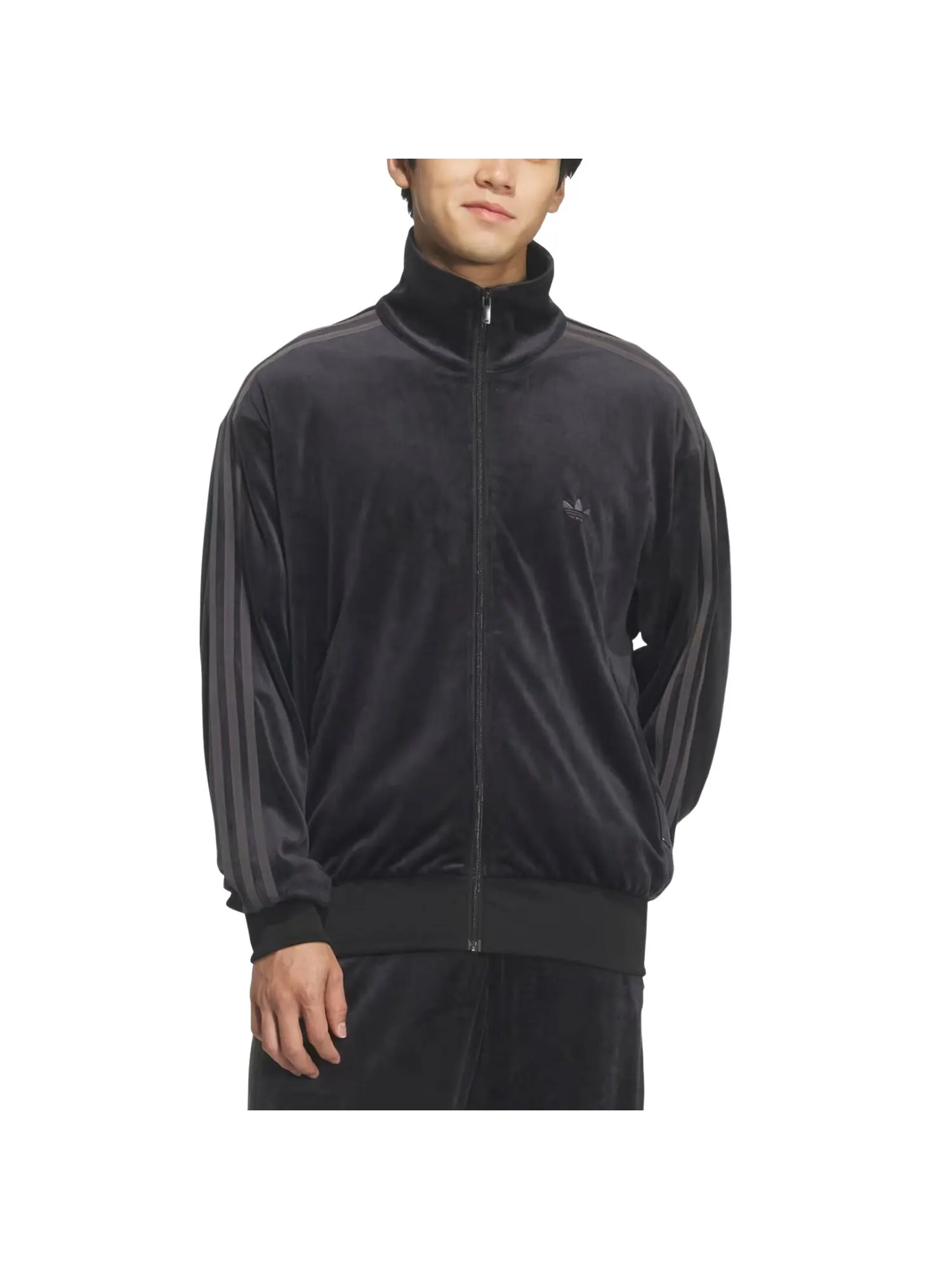Спортивная куртка Adidas Firebird Velour Track Top 'Black' — изображение 2 из 3, черный