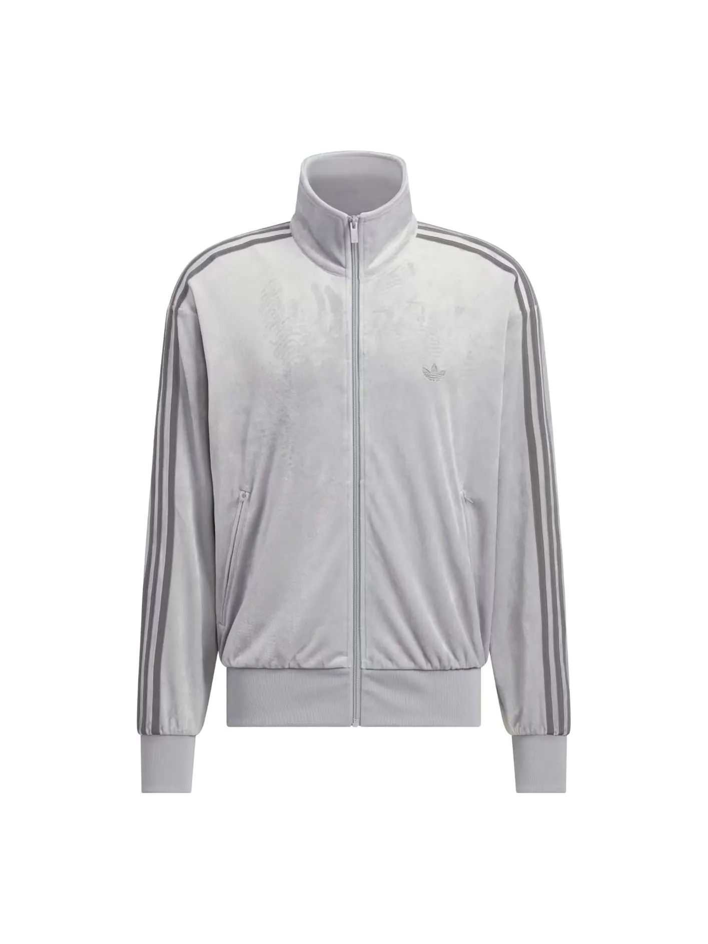 Спортивная куртка Adidas Firebird Velour Track Top 'Light Onix' — изображение 1 из 3, черный оникс