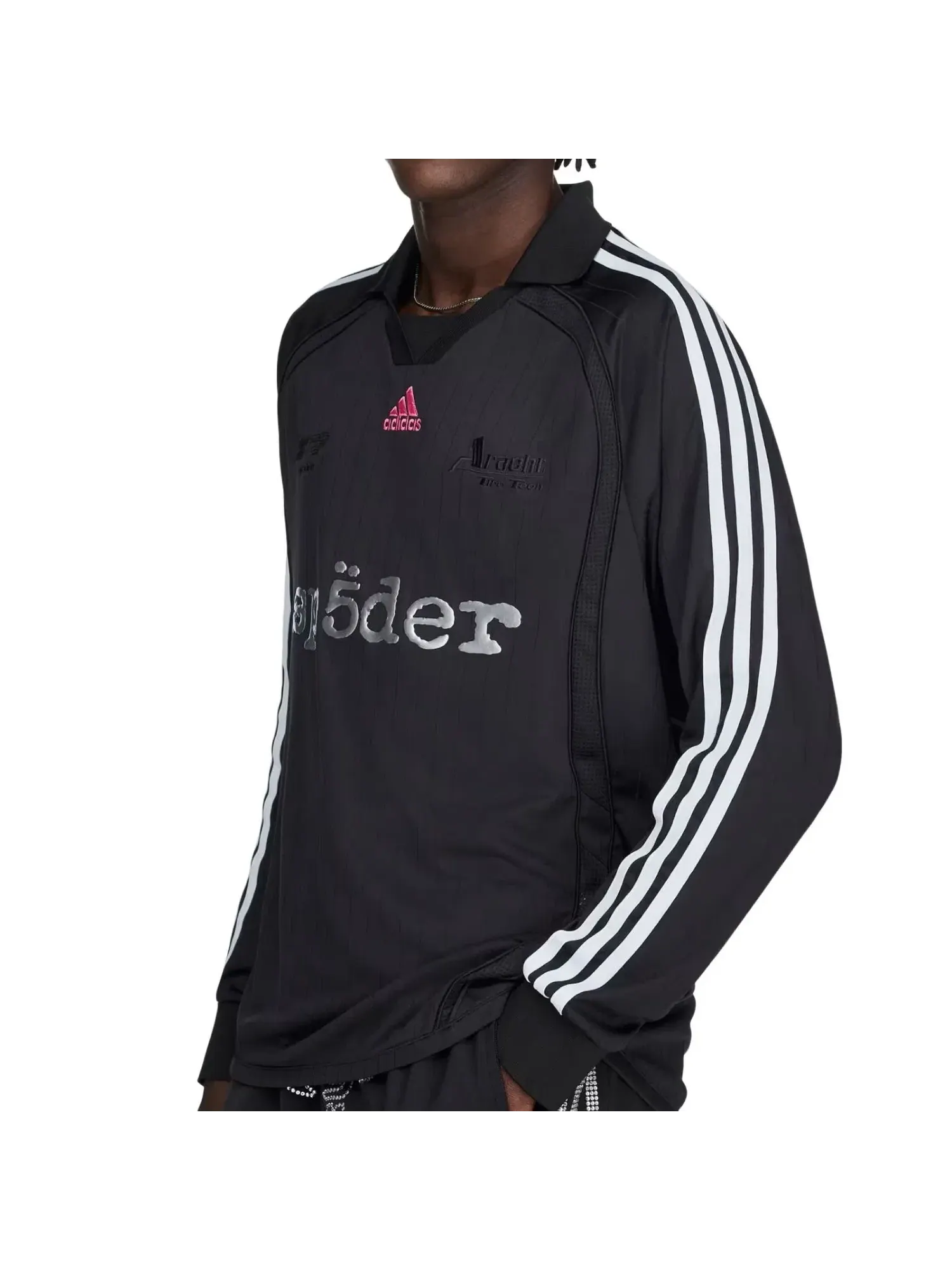 Мужская футболка с принтом Adidas x Sp5der Jersey Asia Sizing — изображение 3 из 4, черный