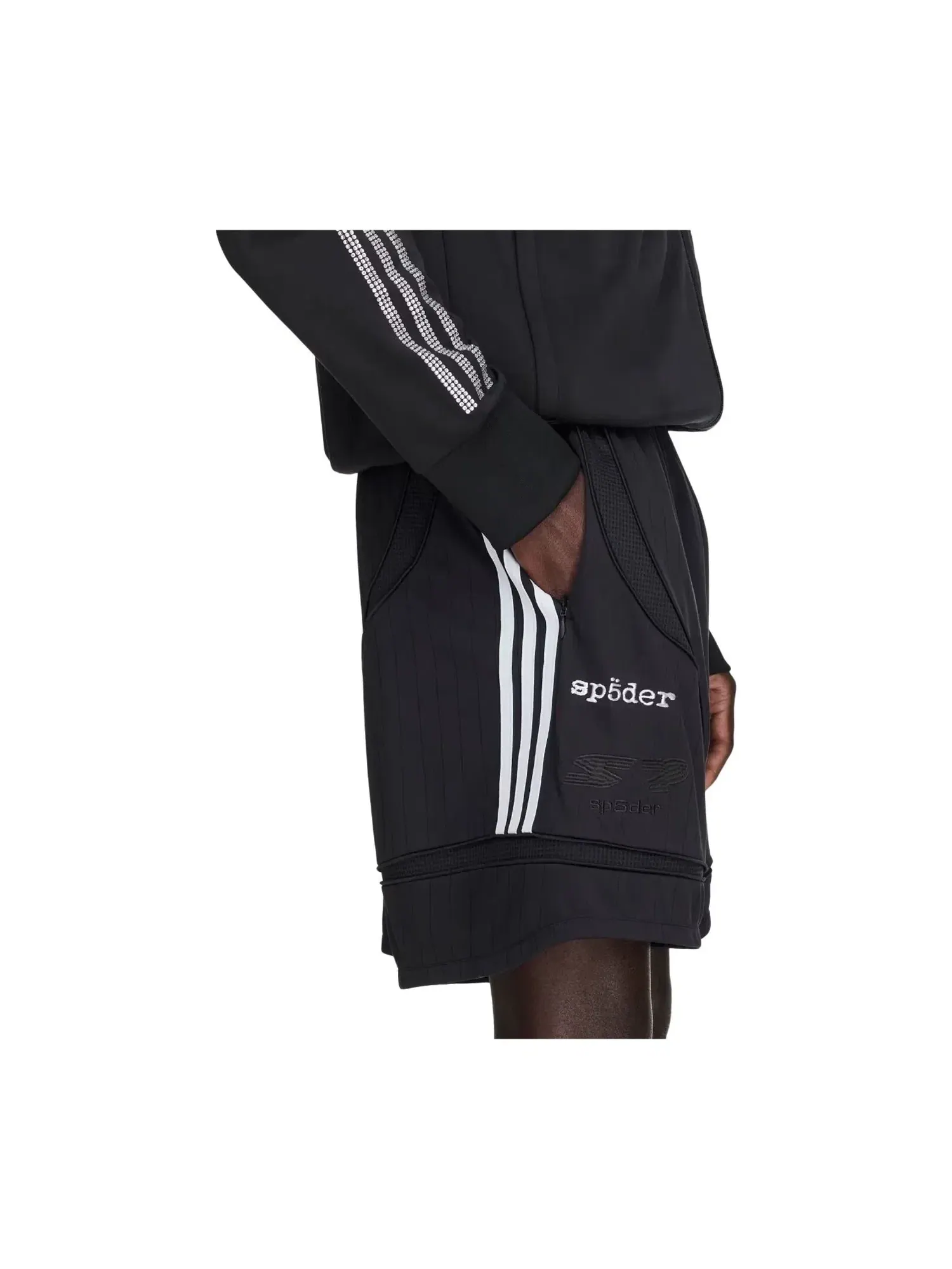 Мужские шорты с принтом Adidas x Sp5der Short Asia Sizing 'Black' — изображение 4 из 5, черный