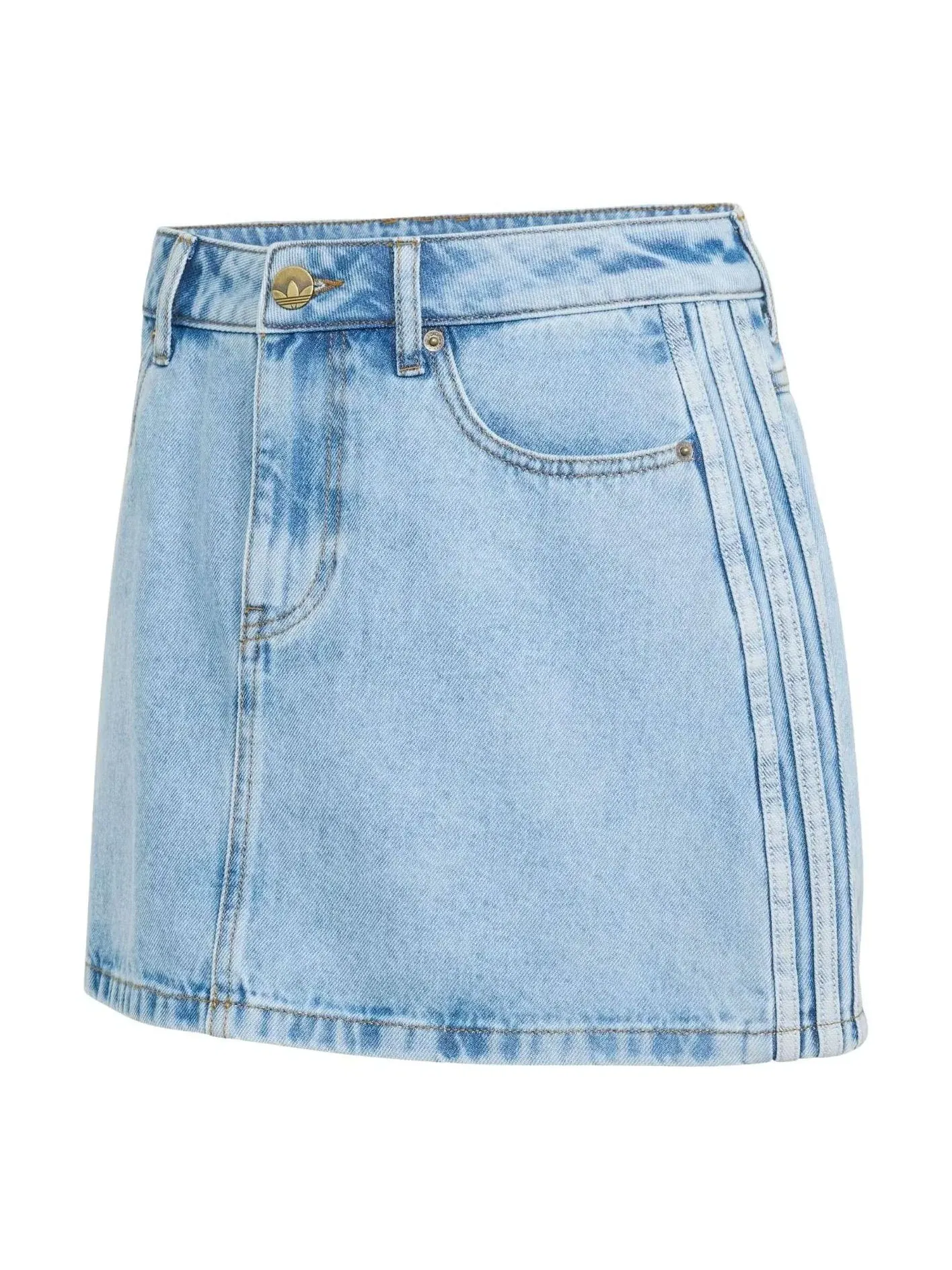 Женская джинсовая юбка миди с завышенной талией Light Denim Adidas — изображение 1 из 3, синий