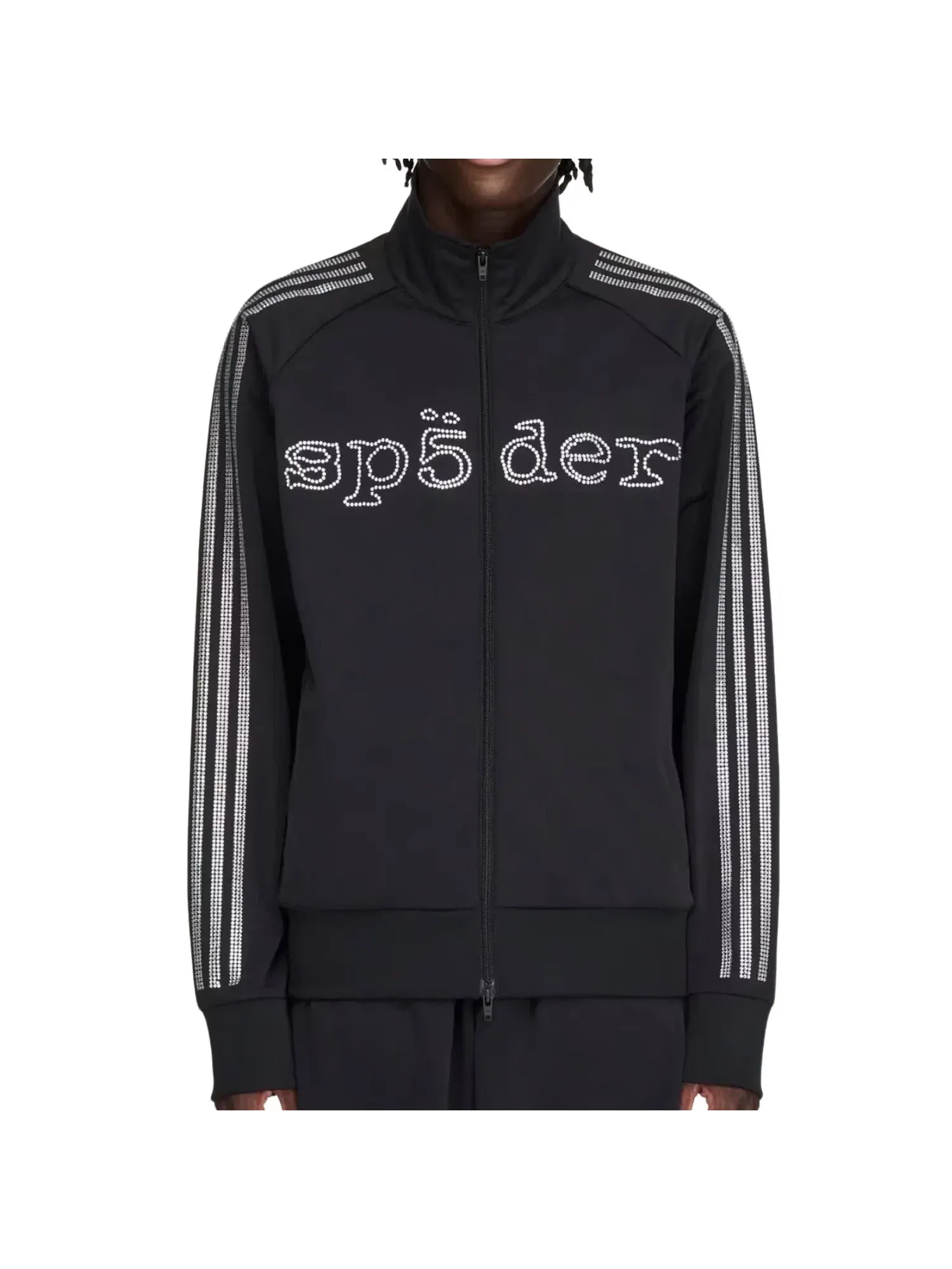 Мужская куртка с принтом Rhinestone Track Jacket Adidas — изображение 3 из 4, черный