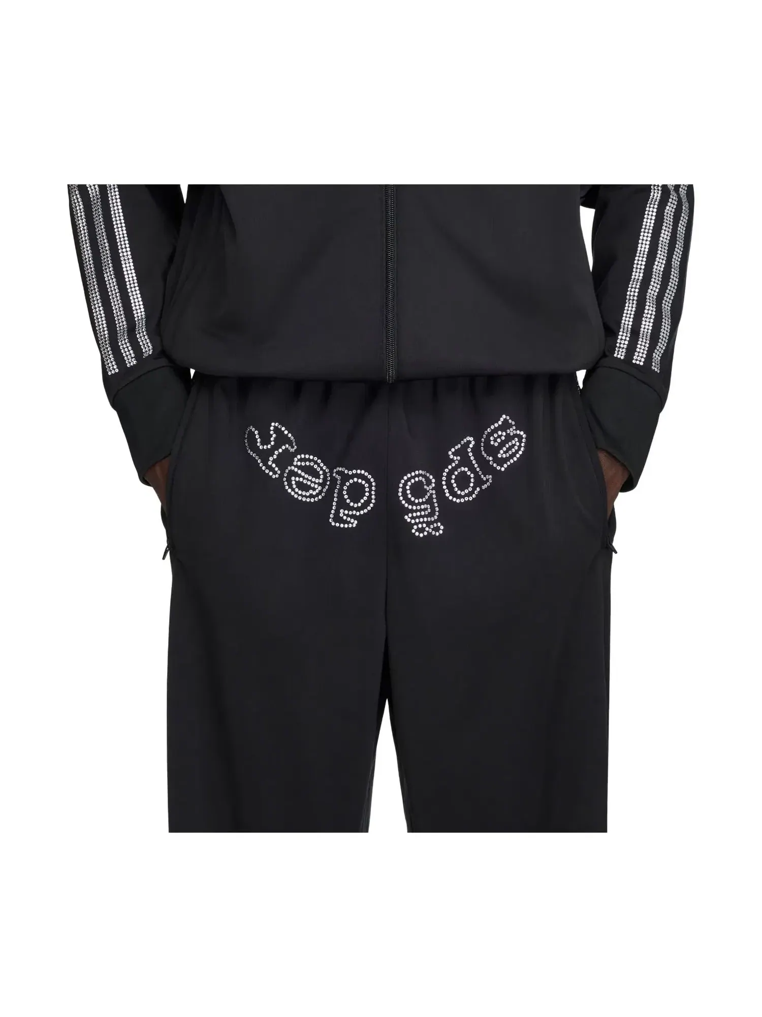 Мужские спортивные штаны Rhinestone Track из коллекции Adidas x Sp5der — изображение 2 из 4, черный