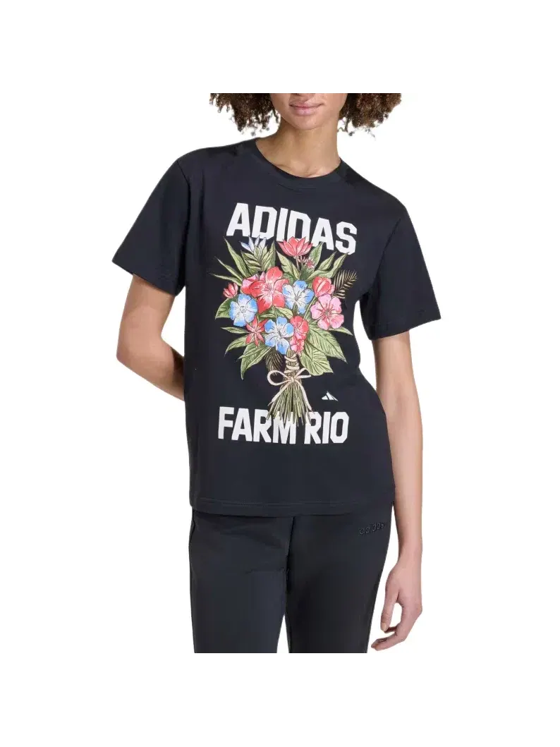 Женская футболка с принтом Adidas x FARM Rio Graphic T-Shirt — изображение 2 из 3, черный