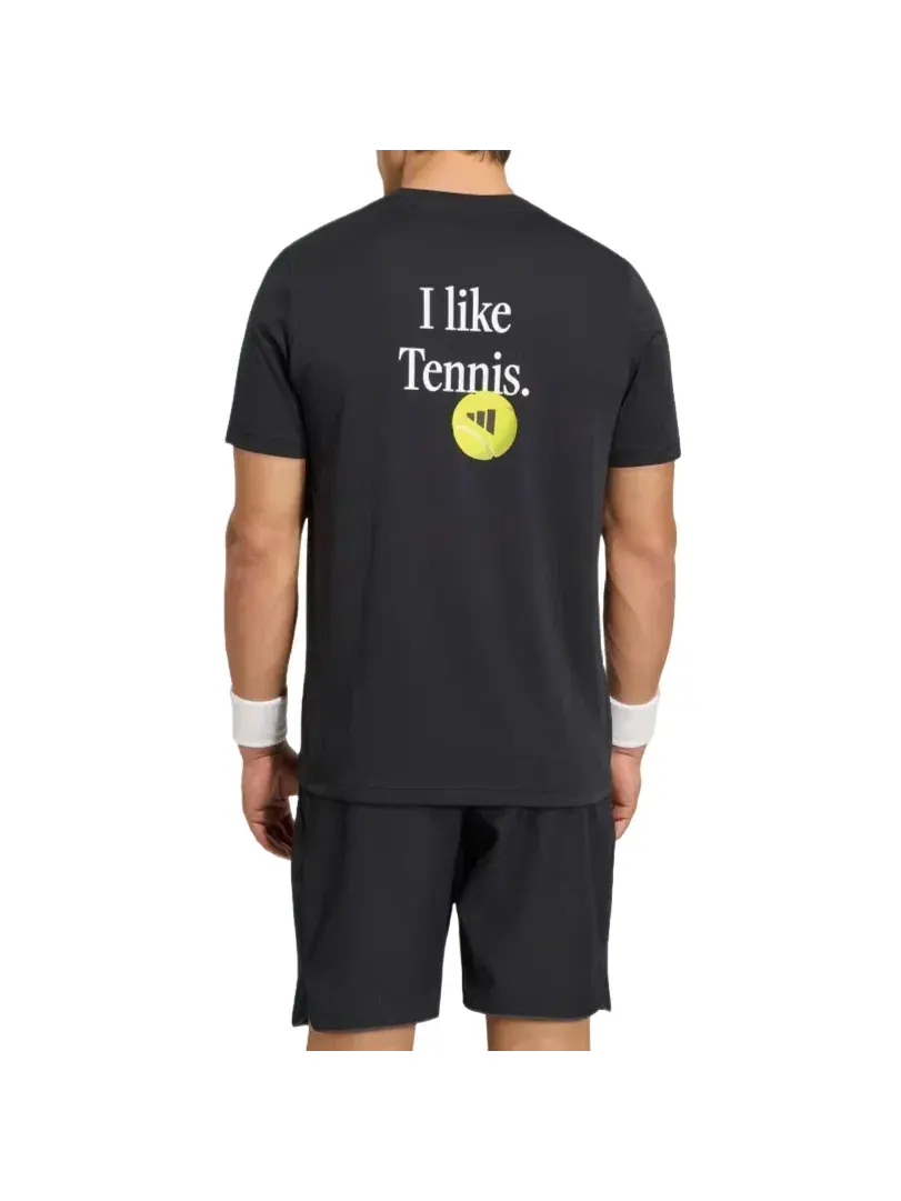Мужская футболка с принтом Adidas Tennis Category Graphic T-Shirt — изображение 3 из 3, черный