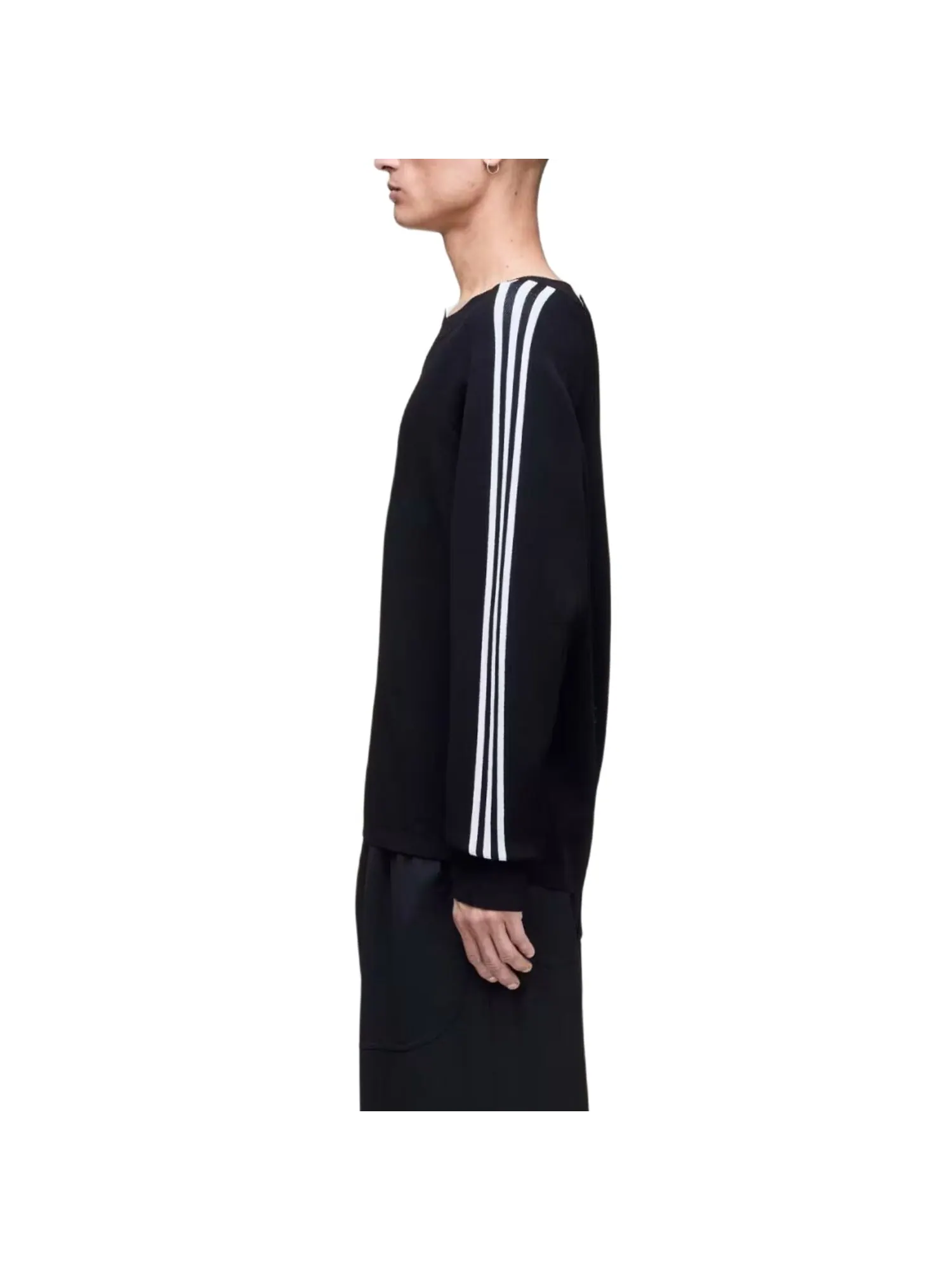Свитер Adidas Y-3 Logo свободного кроя — изображение 4 из 5, черный/белый
