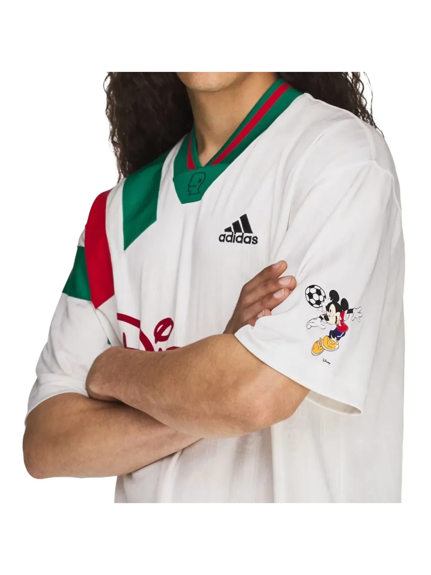 Мужская футболка Adidas x Brain Dead x Disney Football Jersey 'Chalk White' — изображение 4 из 5, белый
