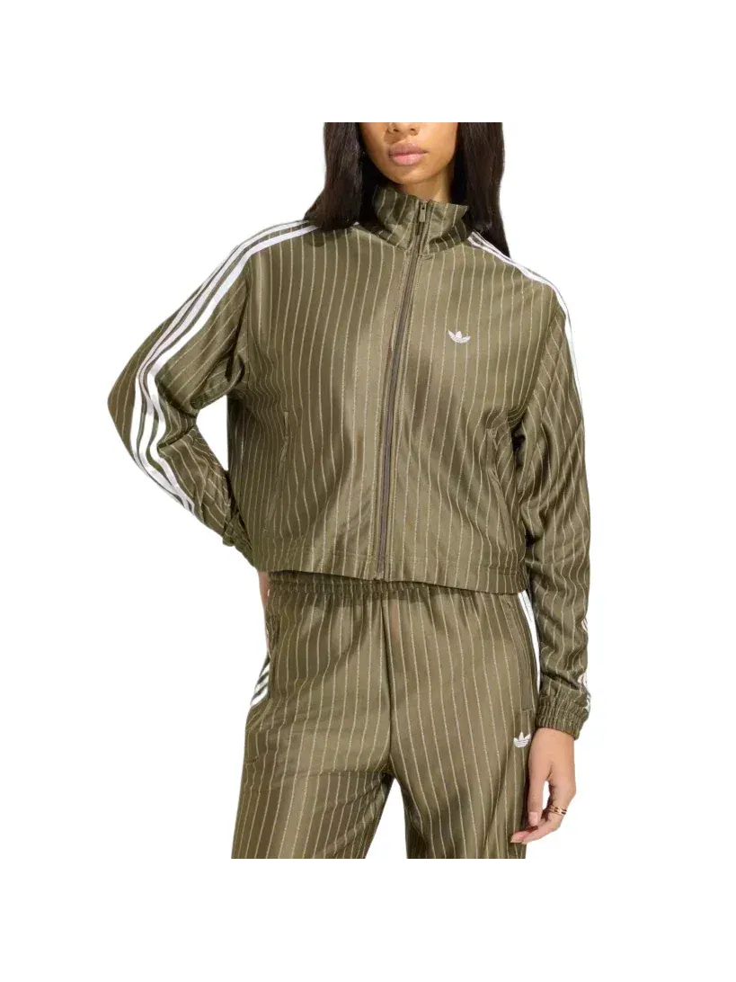 Женская куртка с принтом Firebird Pinstripe Adidas — изображение 2 из 3, зеленый