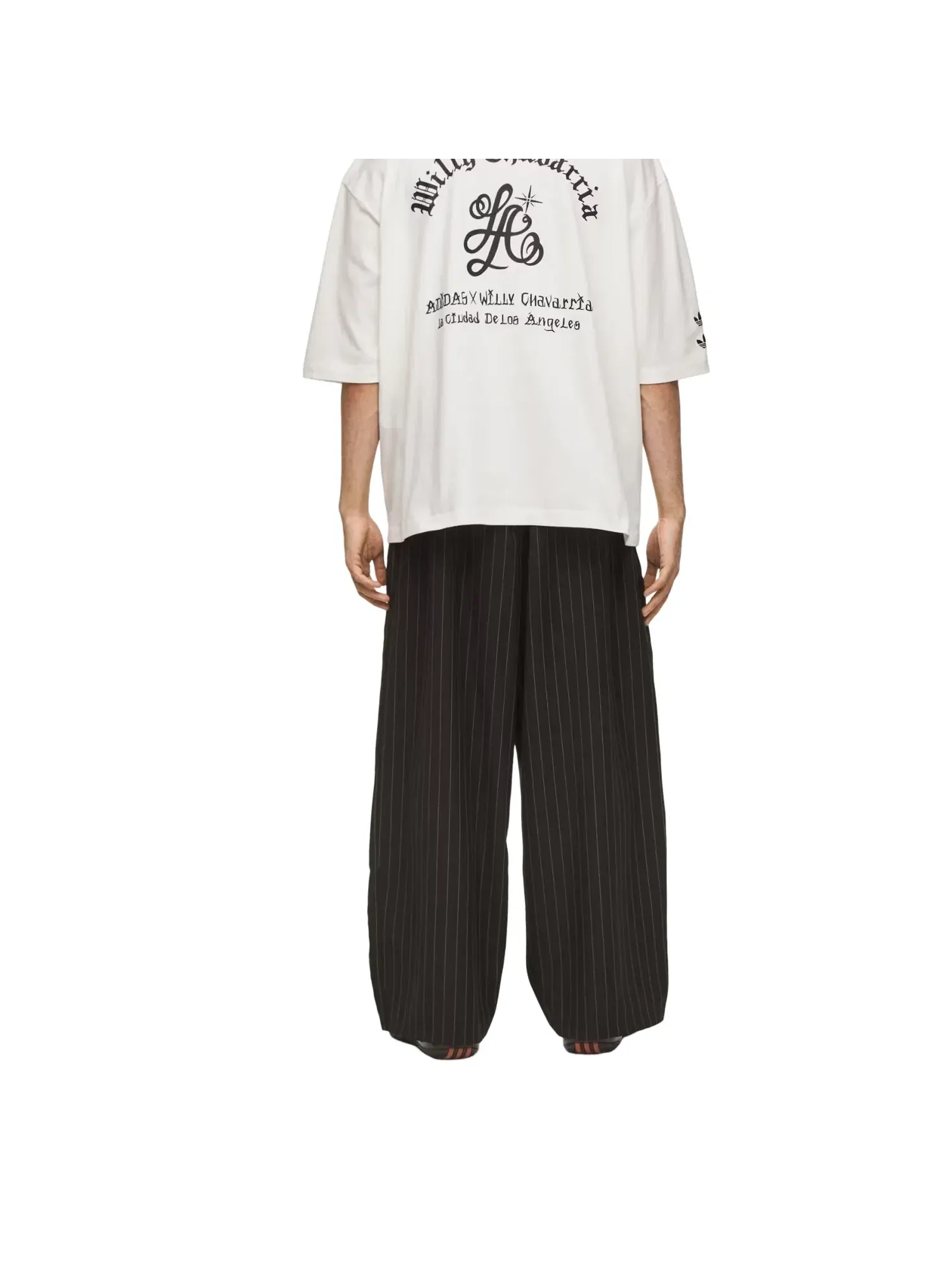 Спортивные брюки Adidas x Chavarria Pinstripe 'Black White' KR8688 — изображение 4 из 4, черный