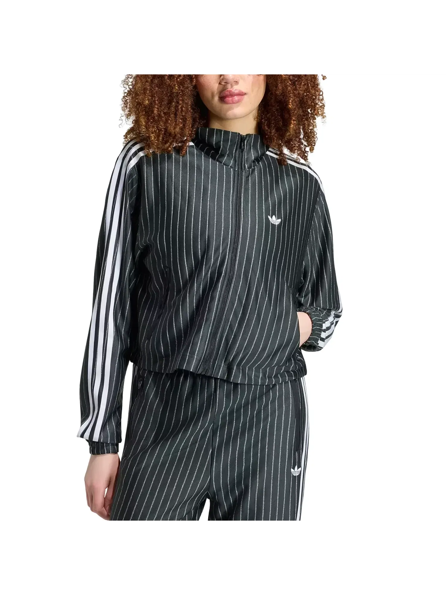Женская куртка с принтом Firebird Pinstripe Adidas — изображение 2 из 3, черный
