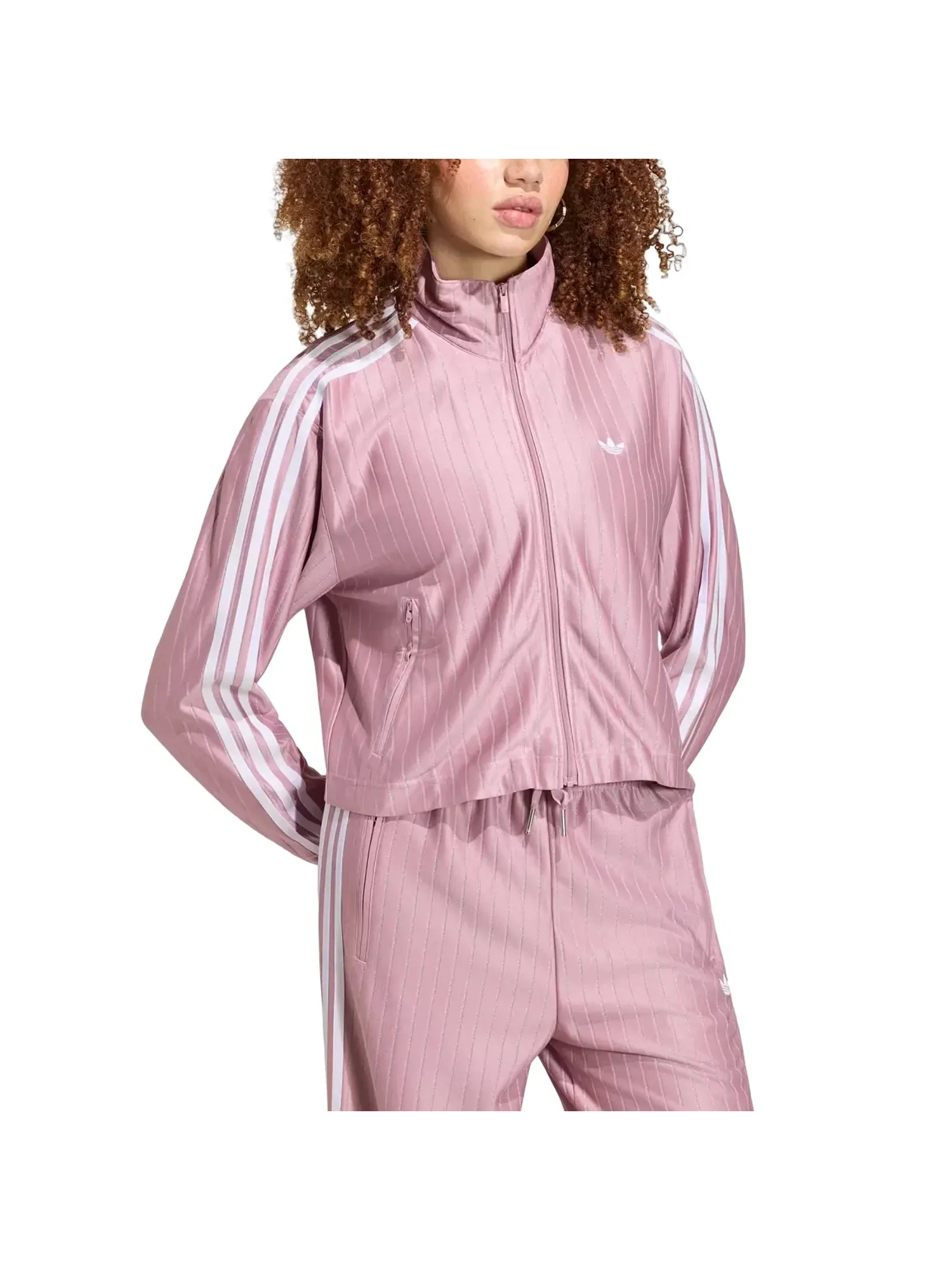 Женская куртка с принтом Firebird Pinstripe Adidas — изображение 2 из 4, розовый