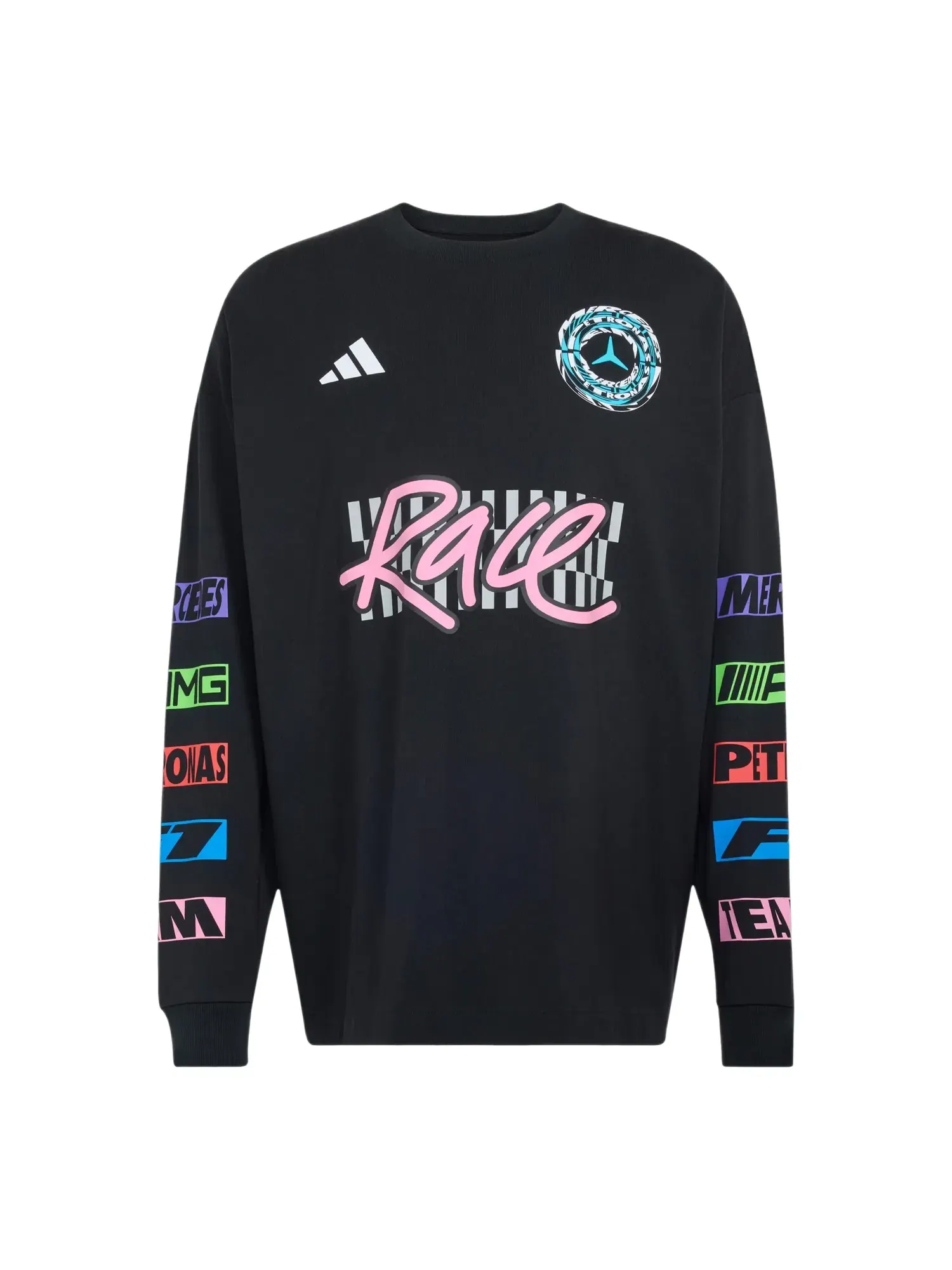 Мужская футболка с длинным рукавом Adidas x Mercedes-AMG Petronas Formula 1 Team Light On Long Sleeve Tee, черный