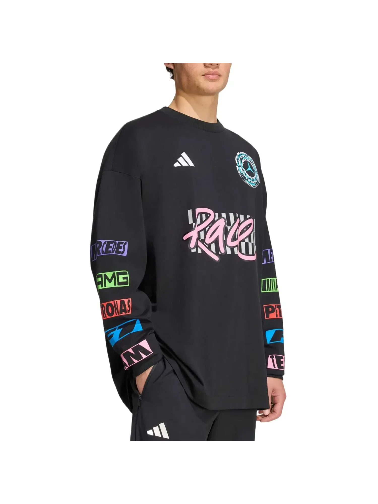 Мужская футболка с длинным рукавом Adidas x Mercedes-AMG Petronas Formula 1 Team Light On Long Sleeve Tee, черный