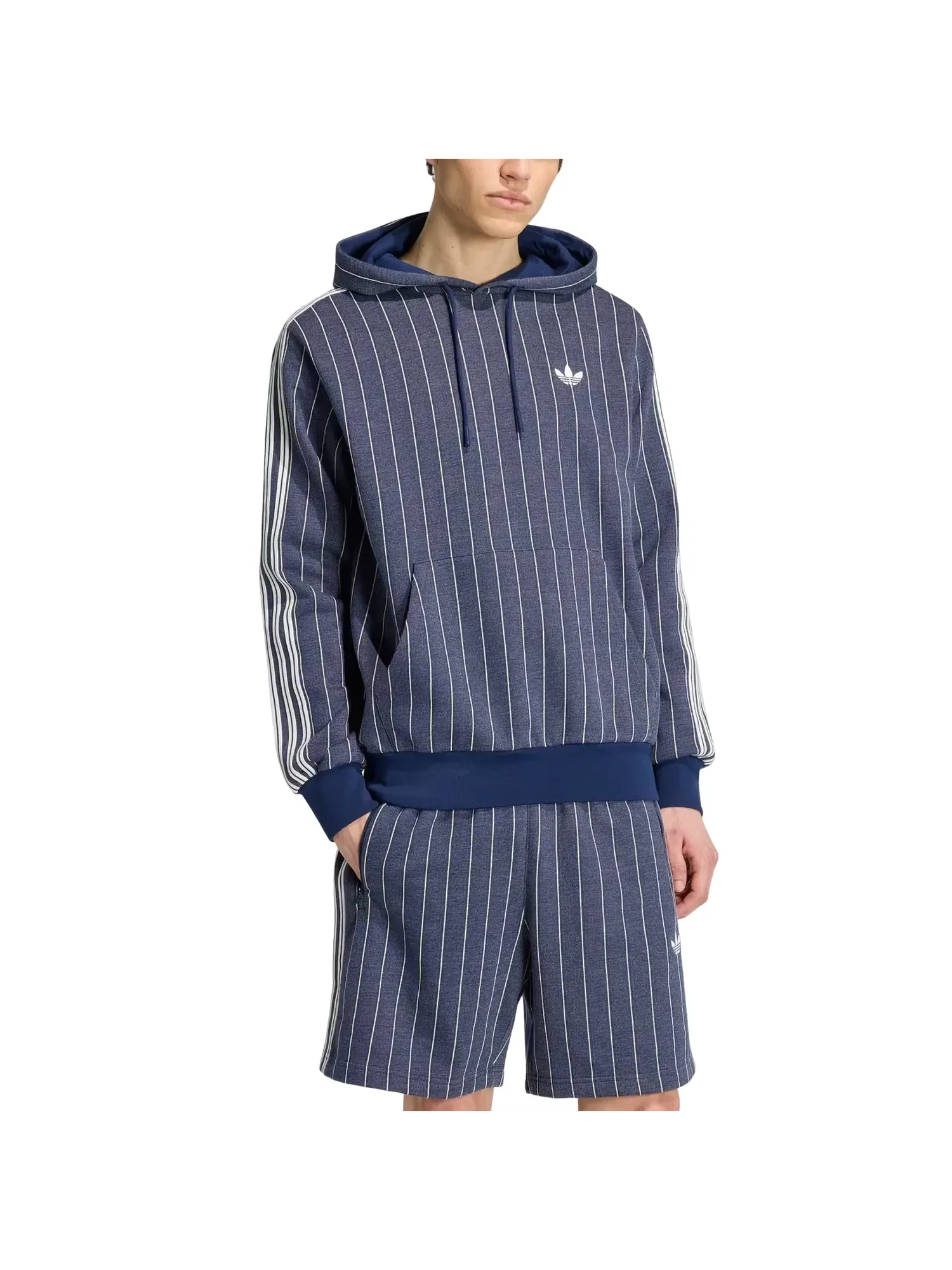 Мужское худи с принтом Pinstripes Adidas — изображение 2 из 3, синий