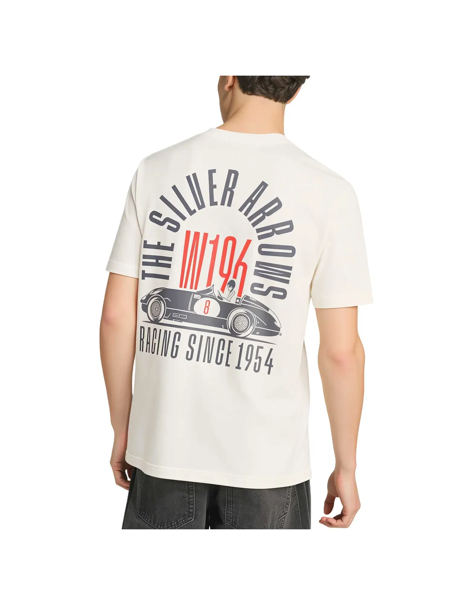 Мужская футболка Adidas x Mercedes-AMG Petronas Formula 1 Team Silver Arrows 1955 — изображение 3 из 3, белый
