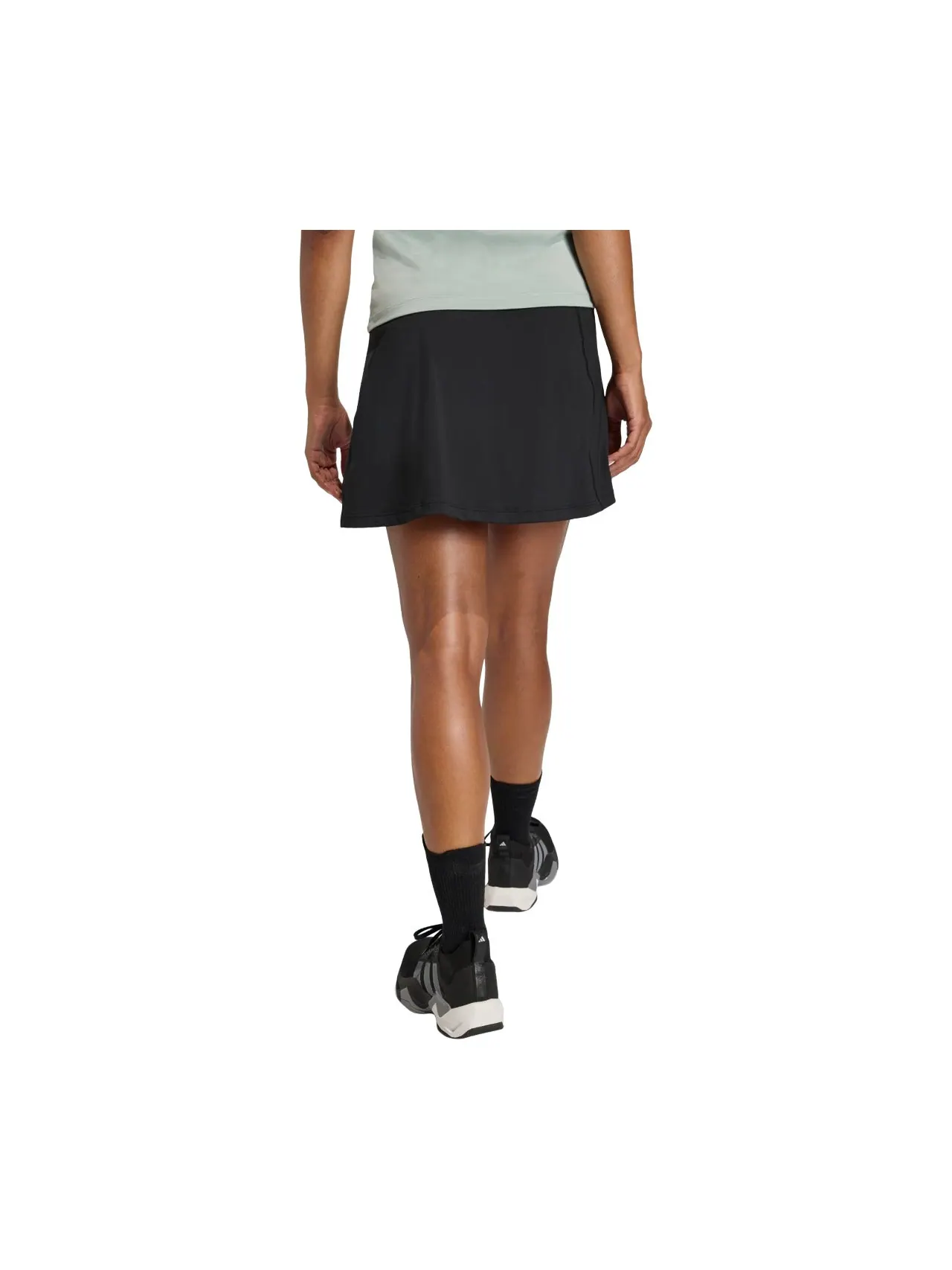 (WMNS) Шорты-юбка Adidas Optime Skort с интегрированными велосипедными шортами, цвет «Черный карбон», модель