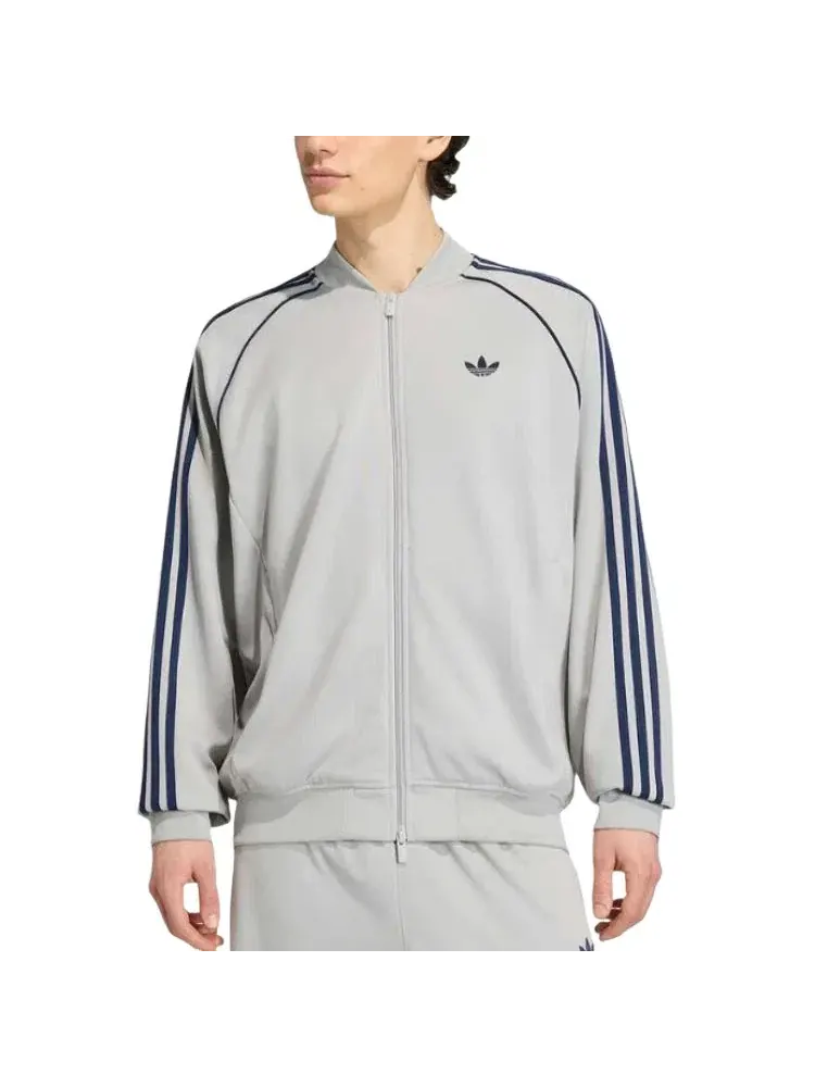 Мужская куртка свободного кроя Adicolor Classics Loose Track Jacket Adidas — изображение 2 из 3, серый