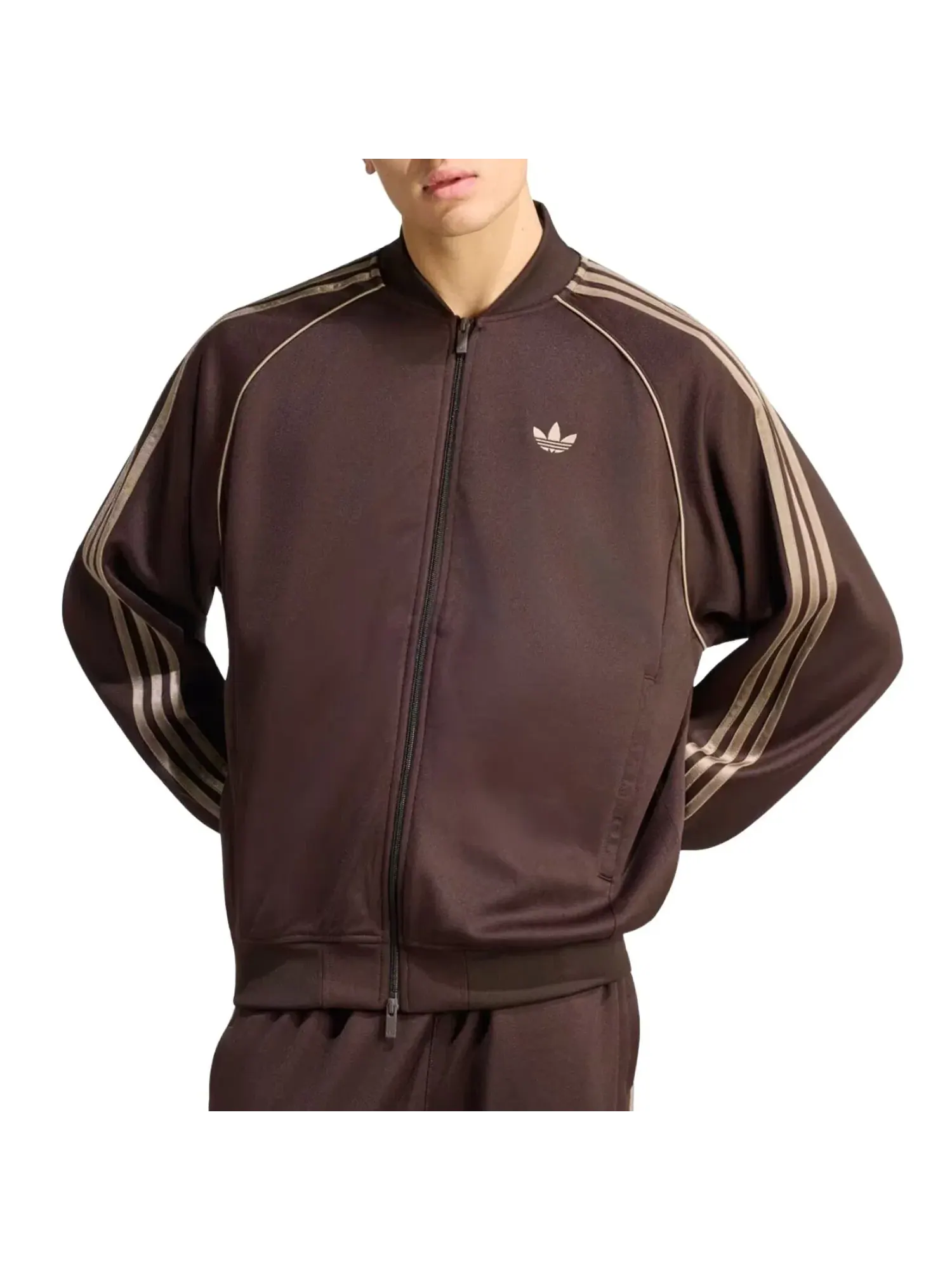 Мужская куртка с длинным рукавом Adicolor Classics Loose Track Adidas — изображение 2 из 3, коричневый