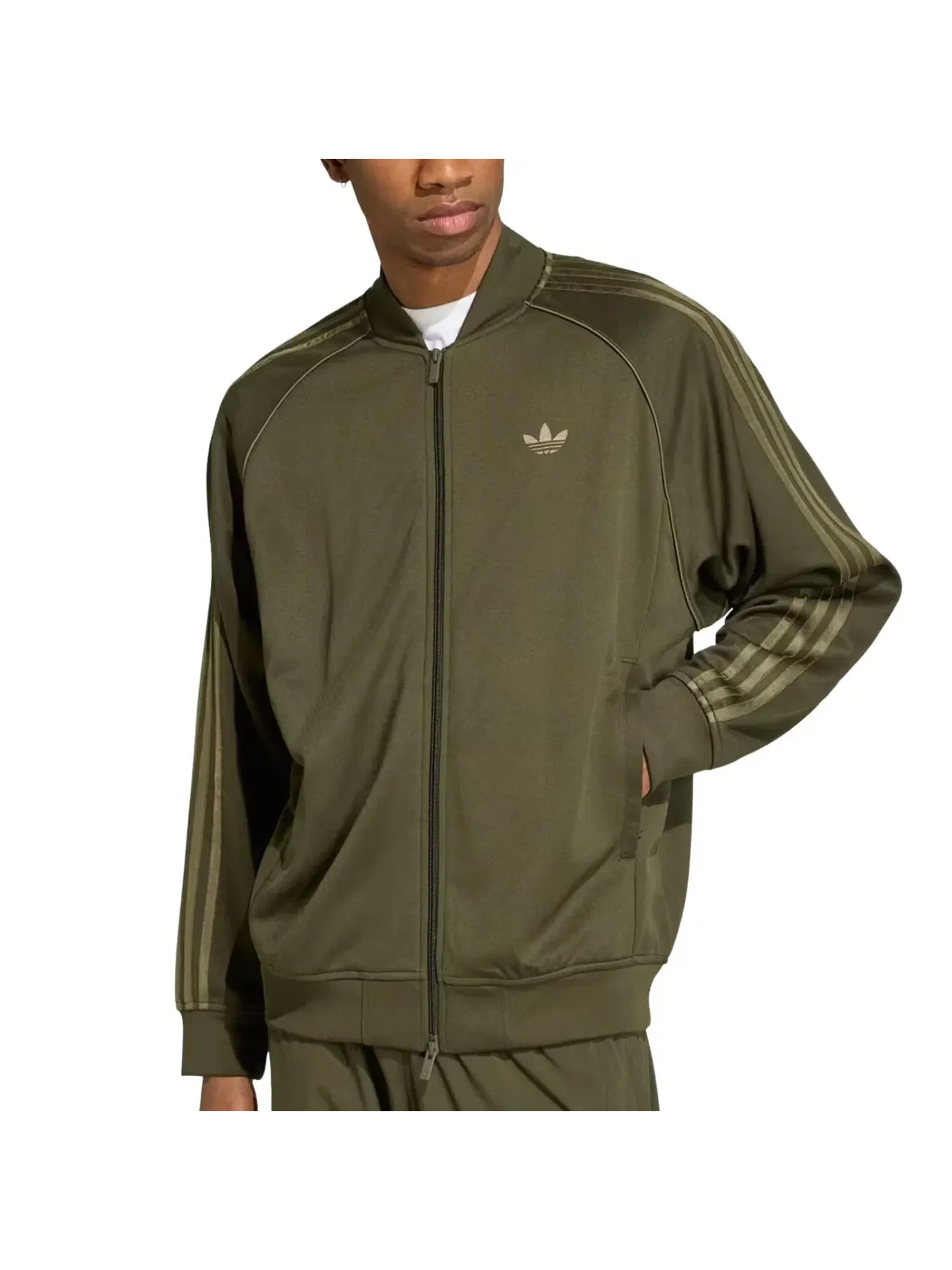 Мужская куртка свободного кроя Adicolor Classics Loose Track Jacket Adidas — изображение 2 из 3, зеленый