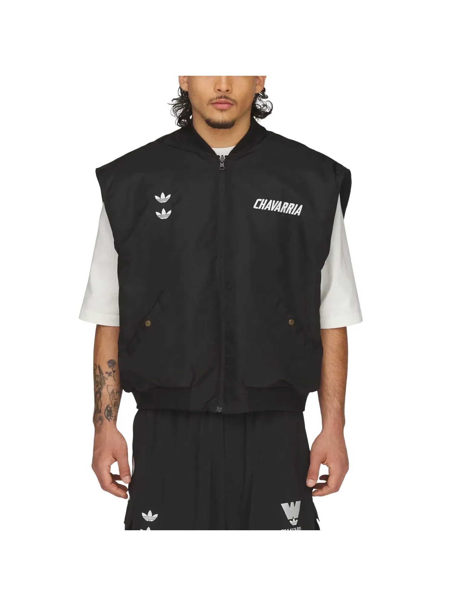 Мужской жилет с принтом Adidas x Chavarria Down Vest — изображение 4 из 5, черный