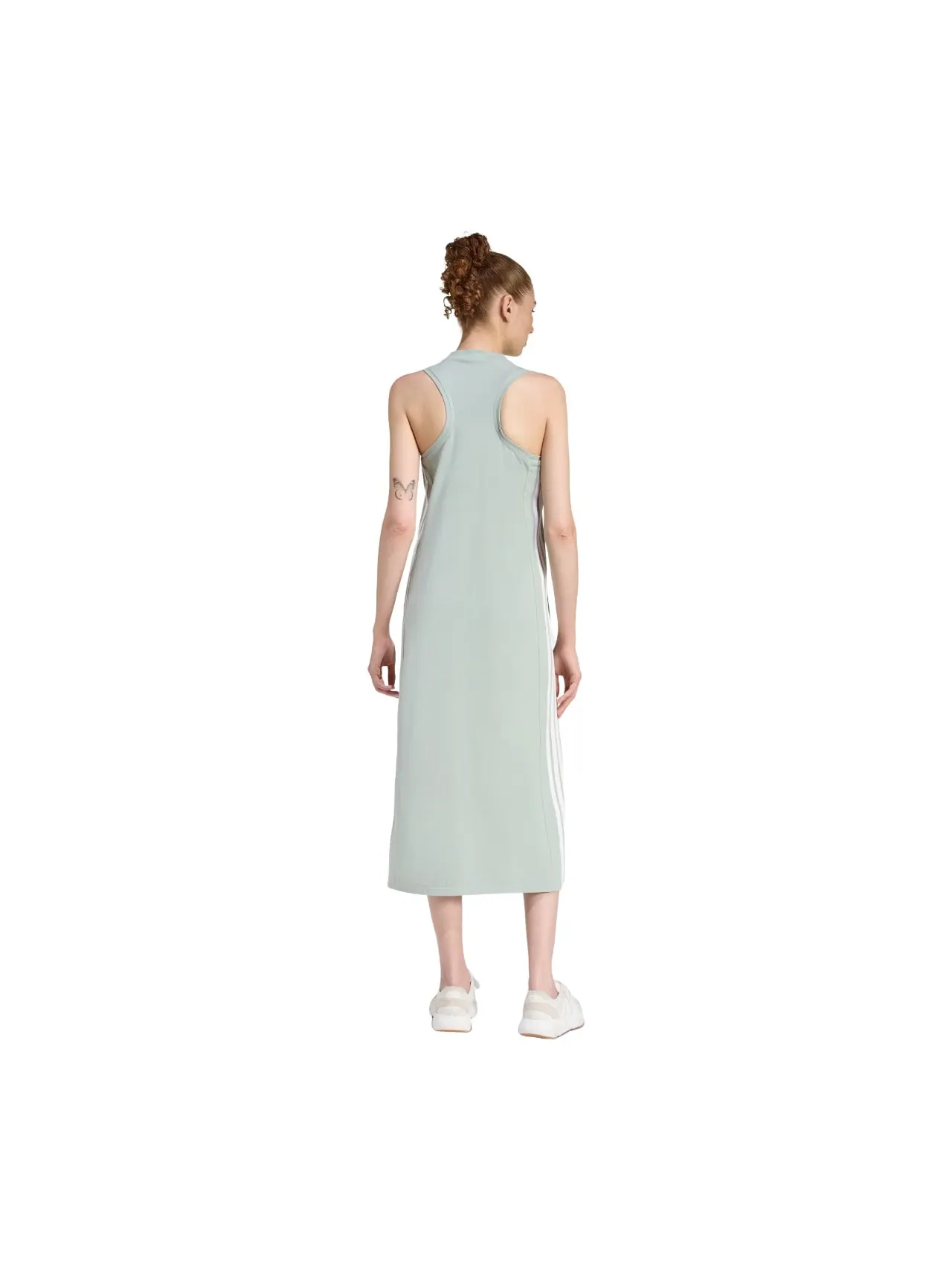 (WMNS) Платье-борцовка Adidas Essentials с тремя полосками — изображение 2 из 2, белый