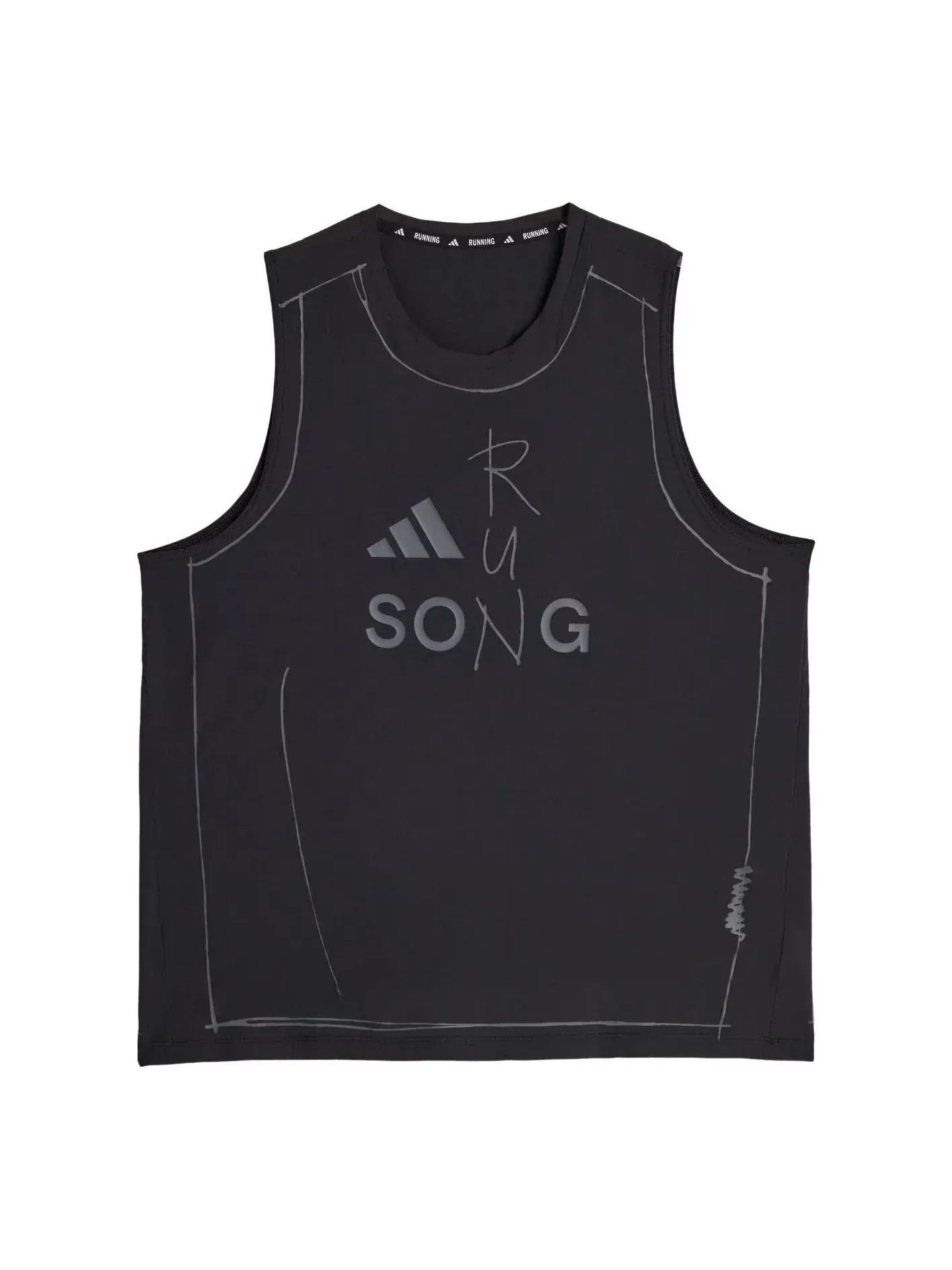 Беговая майка Adidas x SFTM adi365, черная, KT0776 — изображение 1 из 2, черный