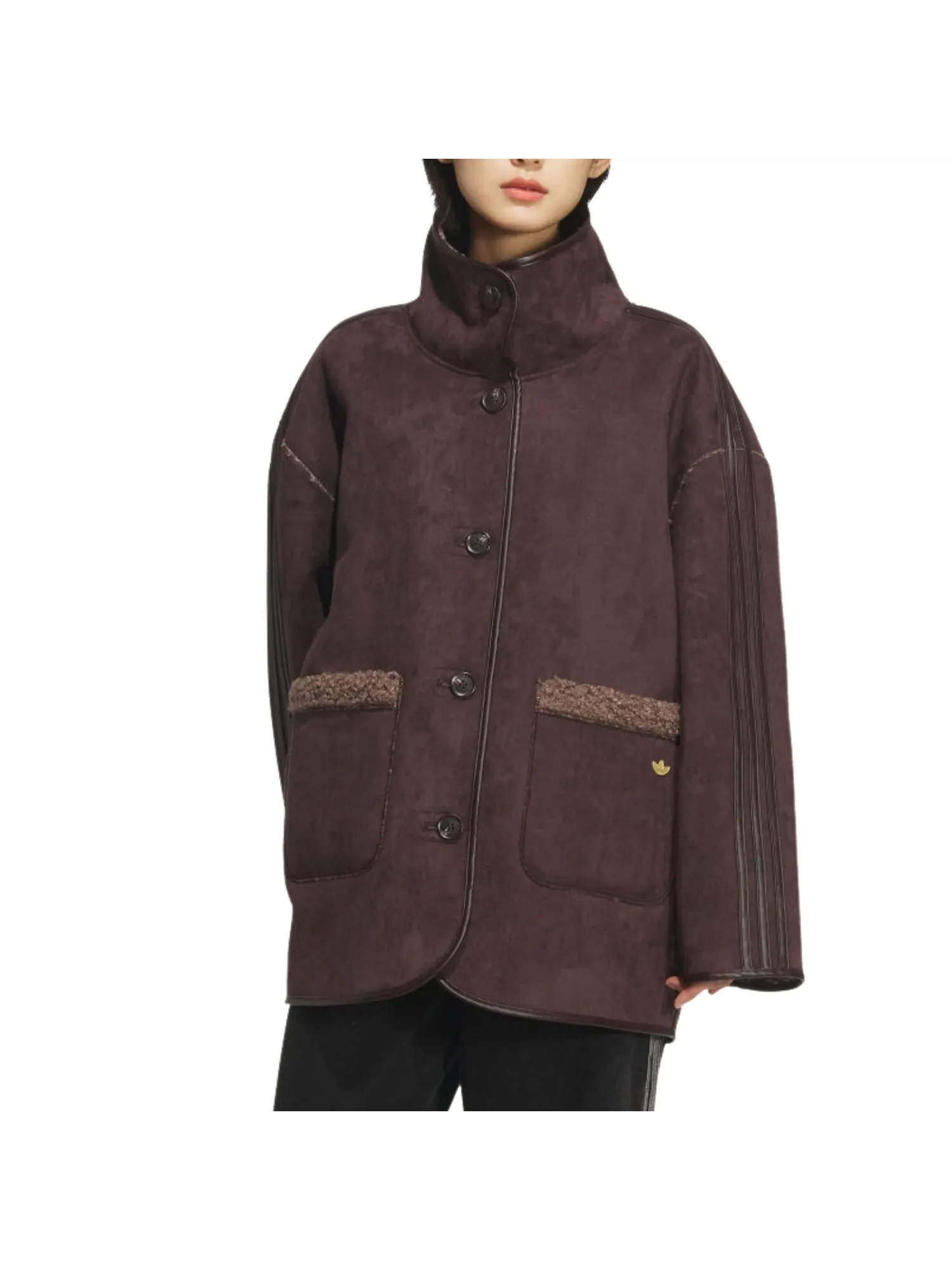 (WMNS) Куртка Adidas Crafted Jacket 'Aurora Coffee Earth Strata' — изображение 3 из 5, серый