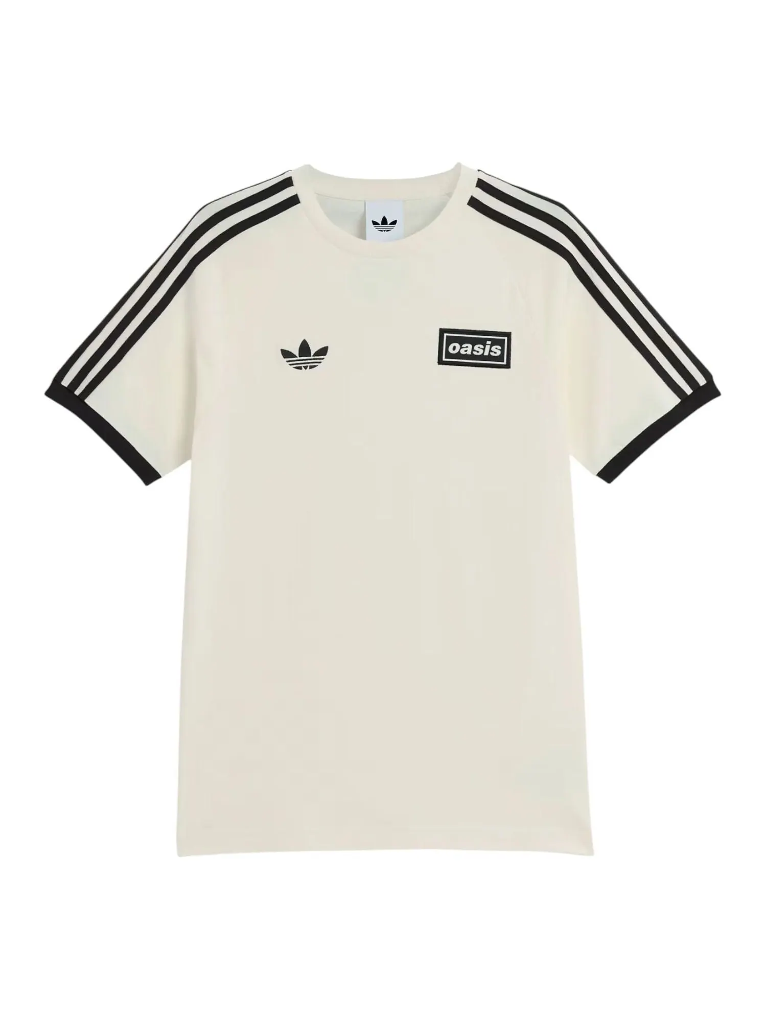 Футболка Adidas x Oasis Tour с тремя полосками — изображение 1 из 4, кремовый белый
