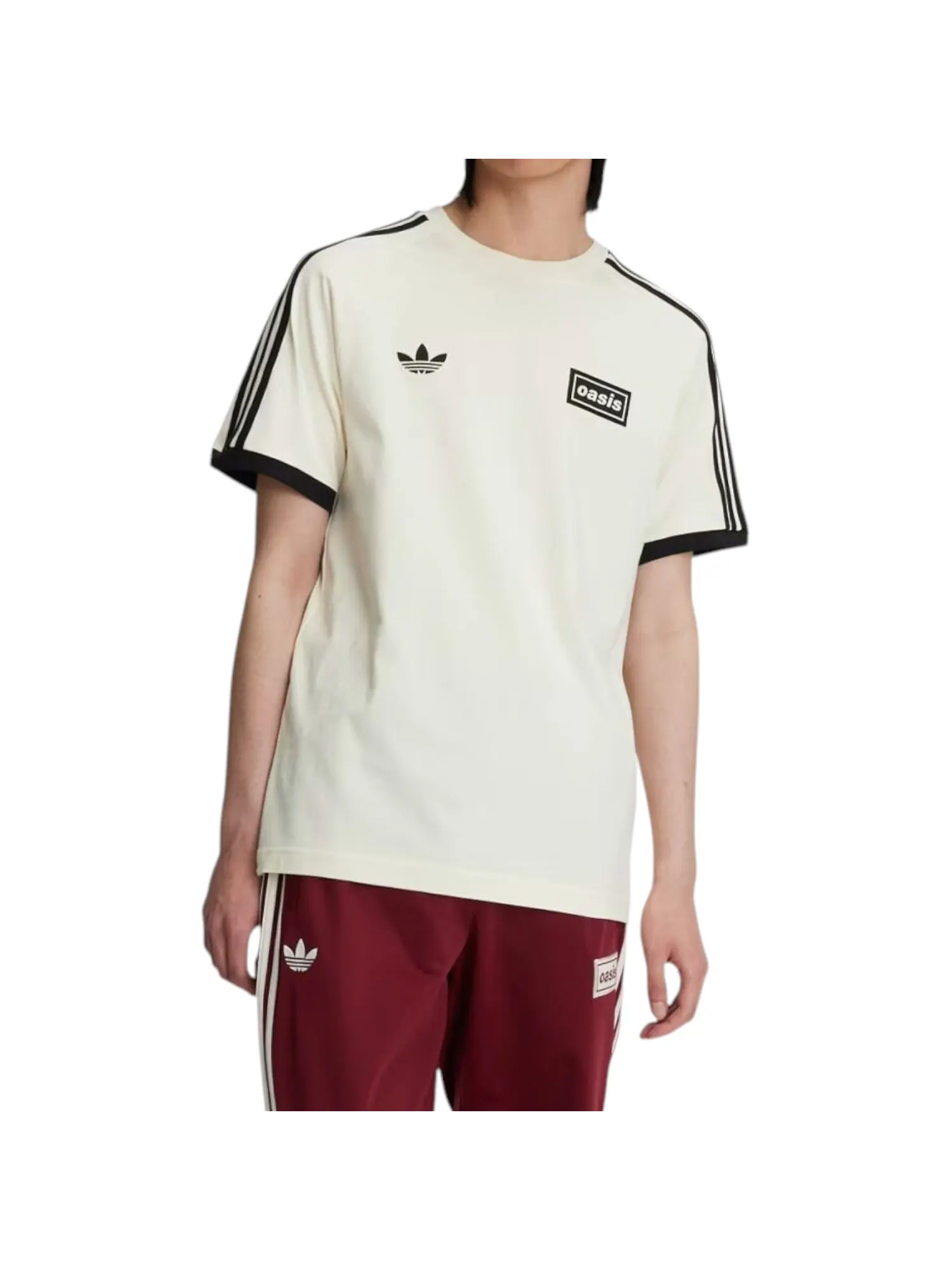Футболка Adidas x Oasis Tour с тремя полосками — изображение 3 из 4, кремовый белый