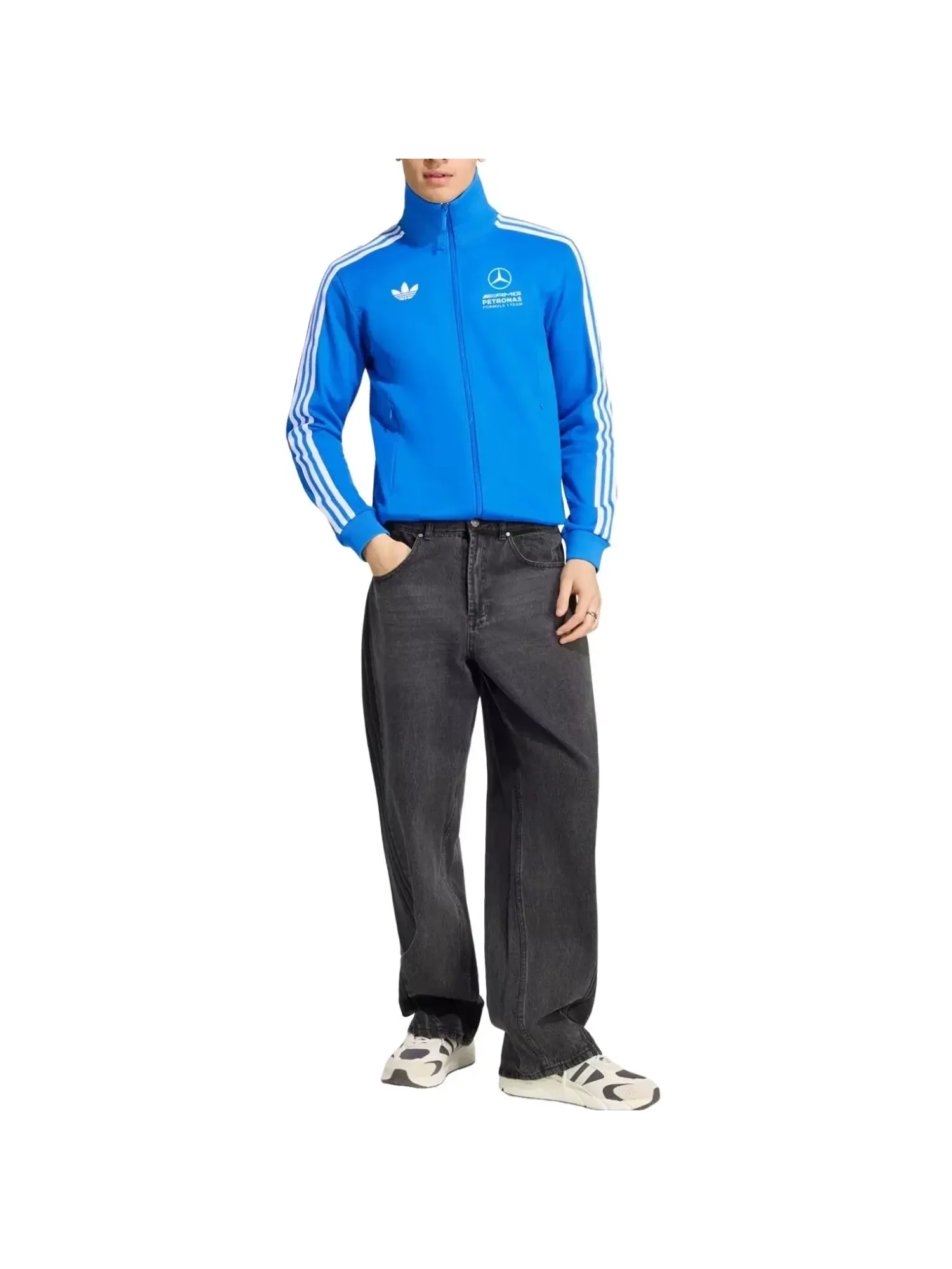 Мужская ветровка Adidas x Mercedes AMG Petronas Formula 1 Team Blue Wonder Track Jacket — изображение 2 из 3, синий