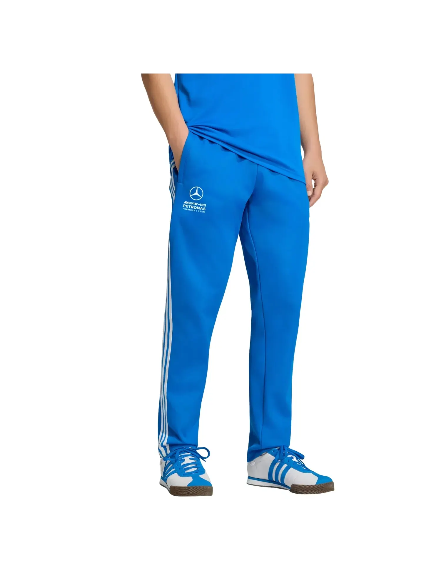 Мужские спортивные штаны с принтом Adidas x Mercedes AMG Petronas Formula 1 Team Blue Wonder Track Pant — изображение 2 из 3