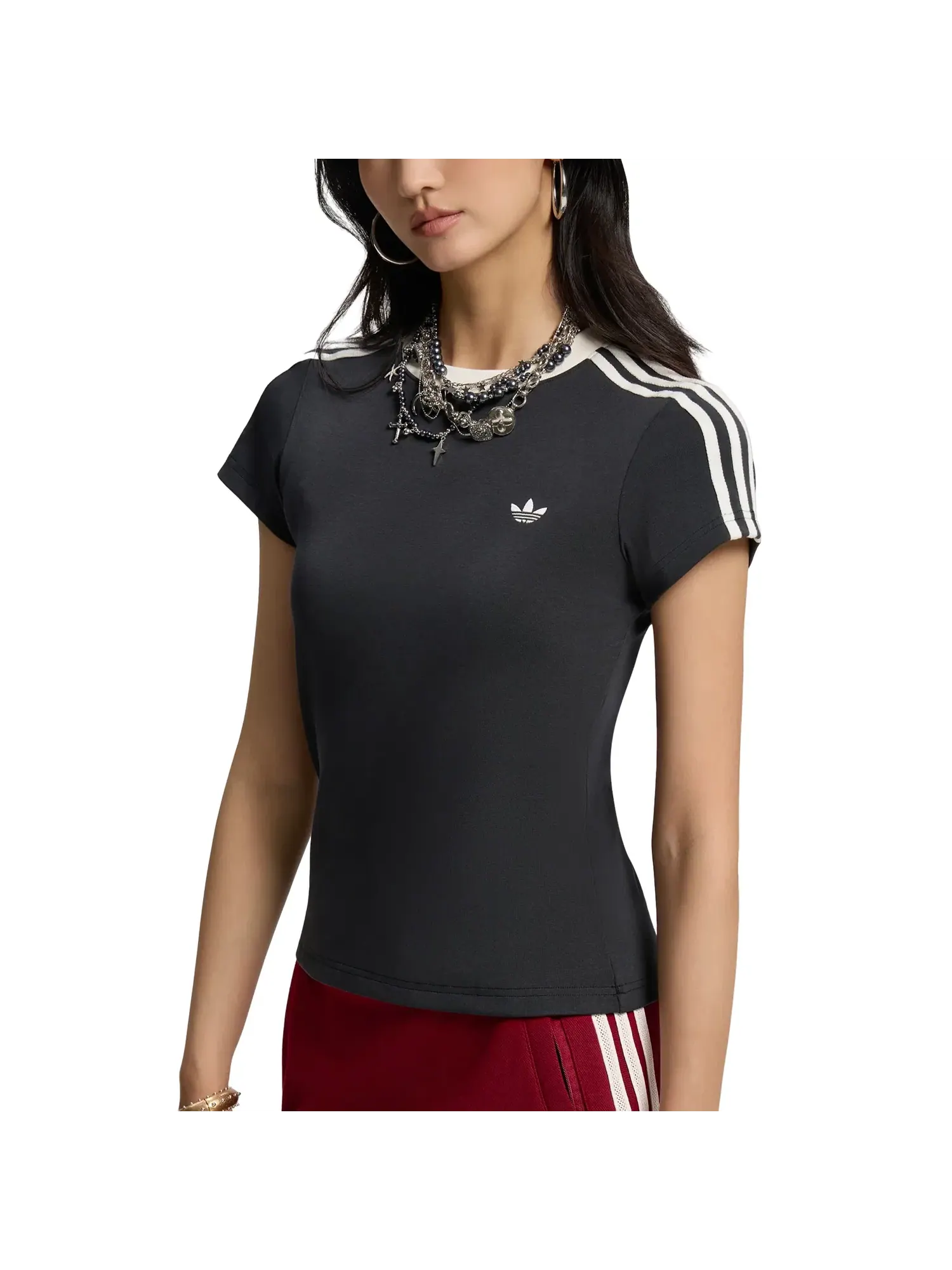 Женская футболка с коротким рукавом Adidas Tailored Cali — изображение 3 из 5, серый