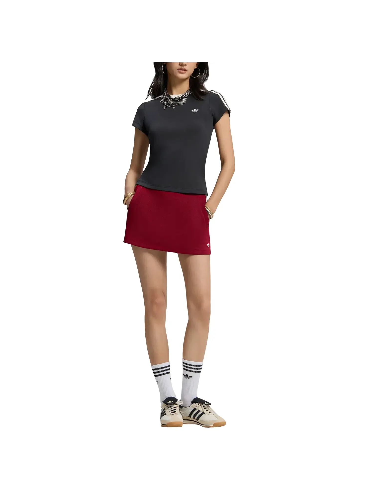 Женская футболка с коротким рукавом Adidas Tailored Cali — изображение 5 из 5, серый