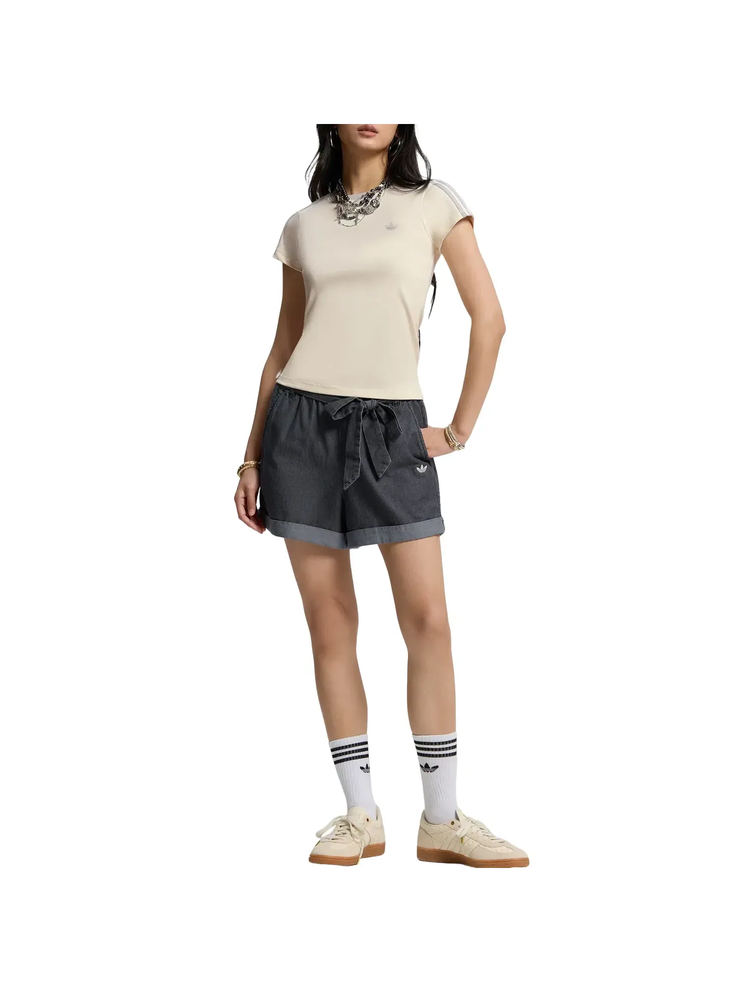 Женская футболка Tailored Cali с коротким рукавом Adidas — изображение 5 из 5, белый
