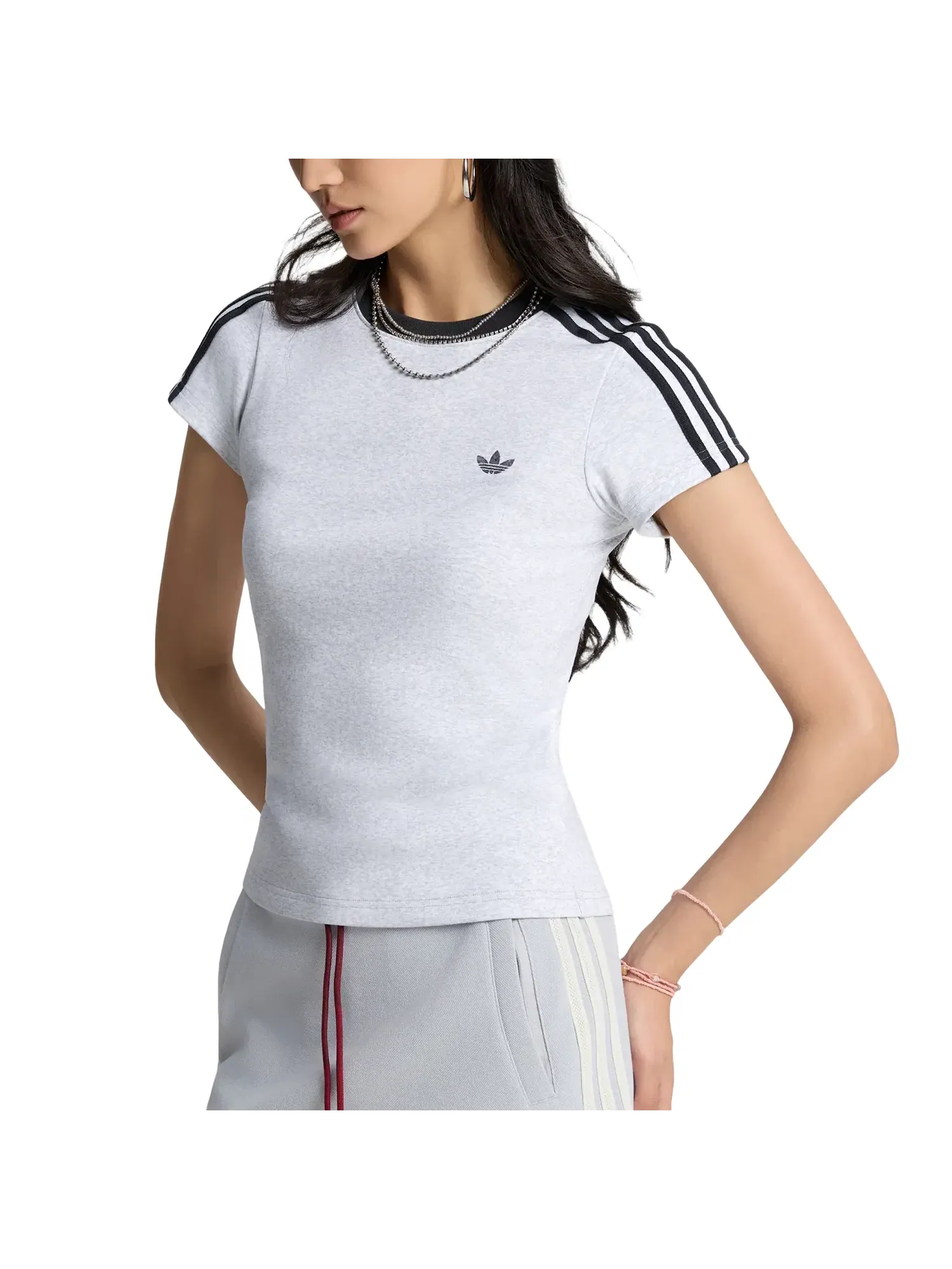 Женская футболка с коротким рукавом Tailored Cali Adidas — изображение 3 из 5, серый