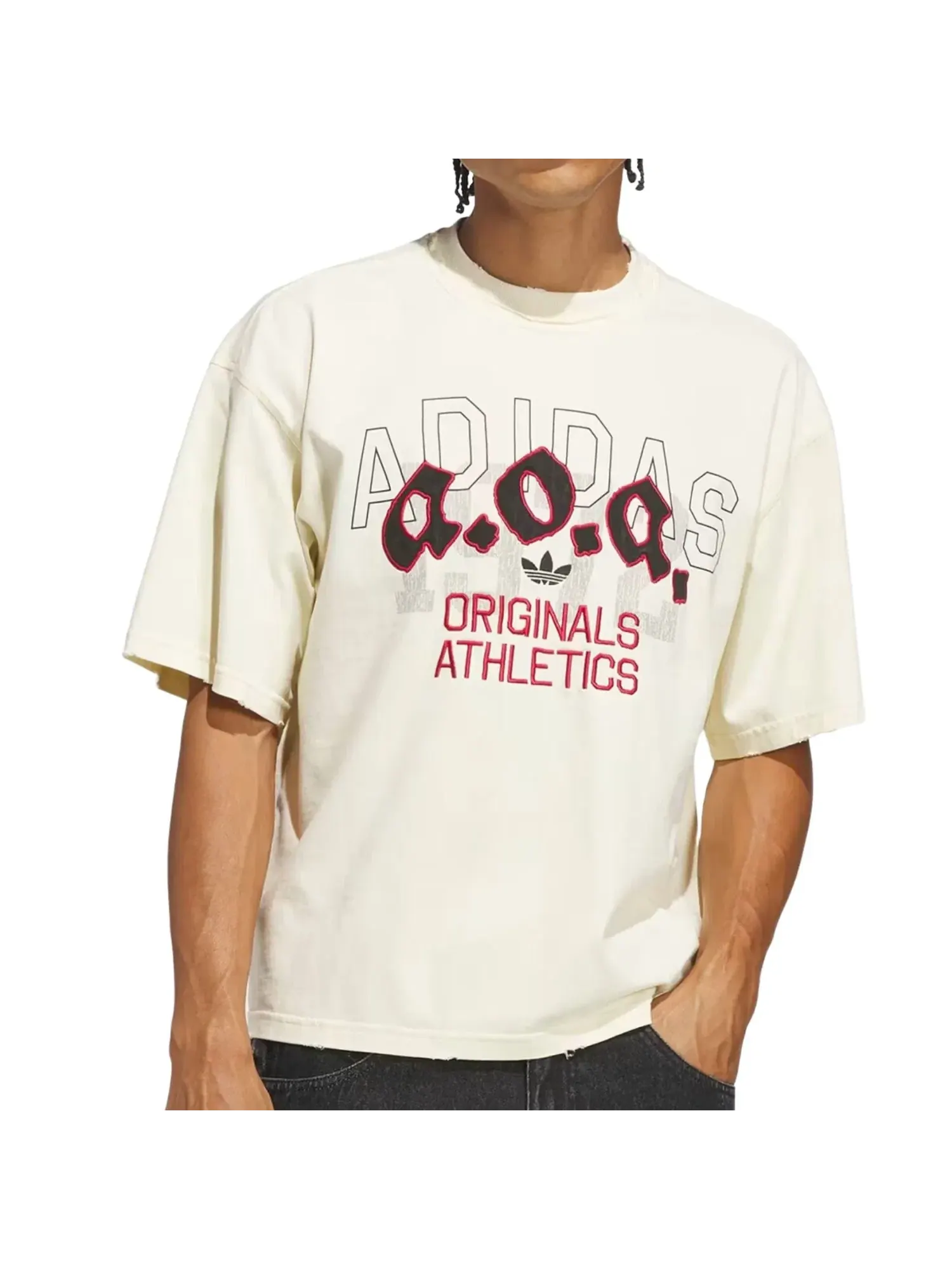 Мужская футболка с графическим принтом AOA Graphic T-Shirt Adidas — изображение 2 из 3, белый