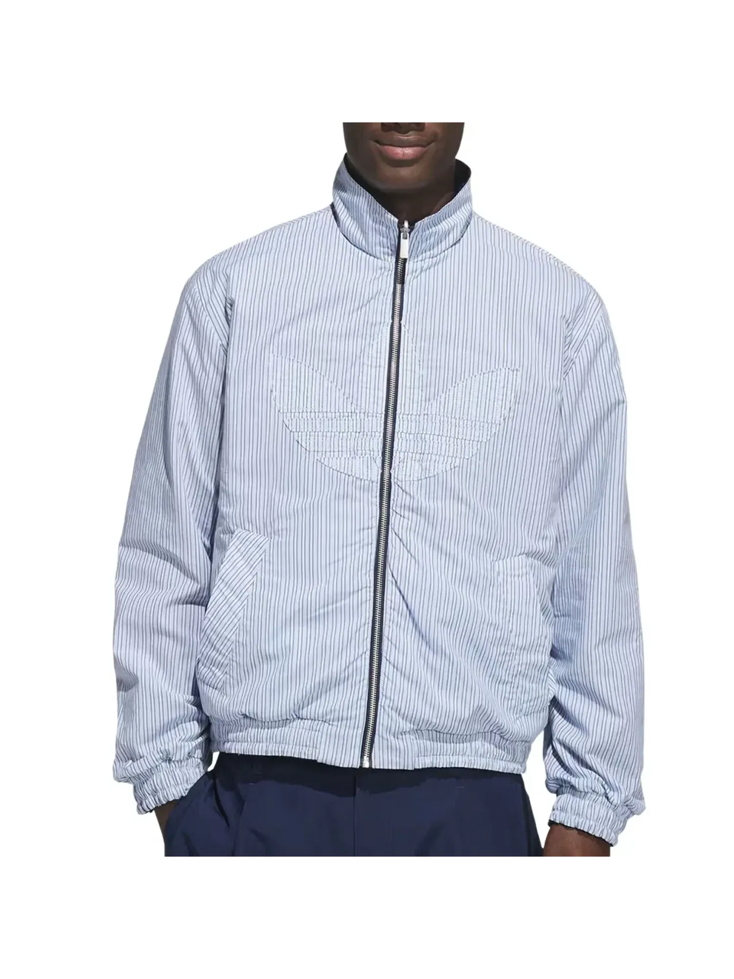 Мужская куртка-бомбер с длинным рукавом Adidas Firebird Coach Jacket — изображение 4 из 5, темно-синий