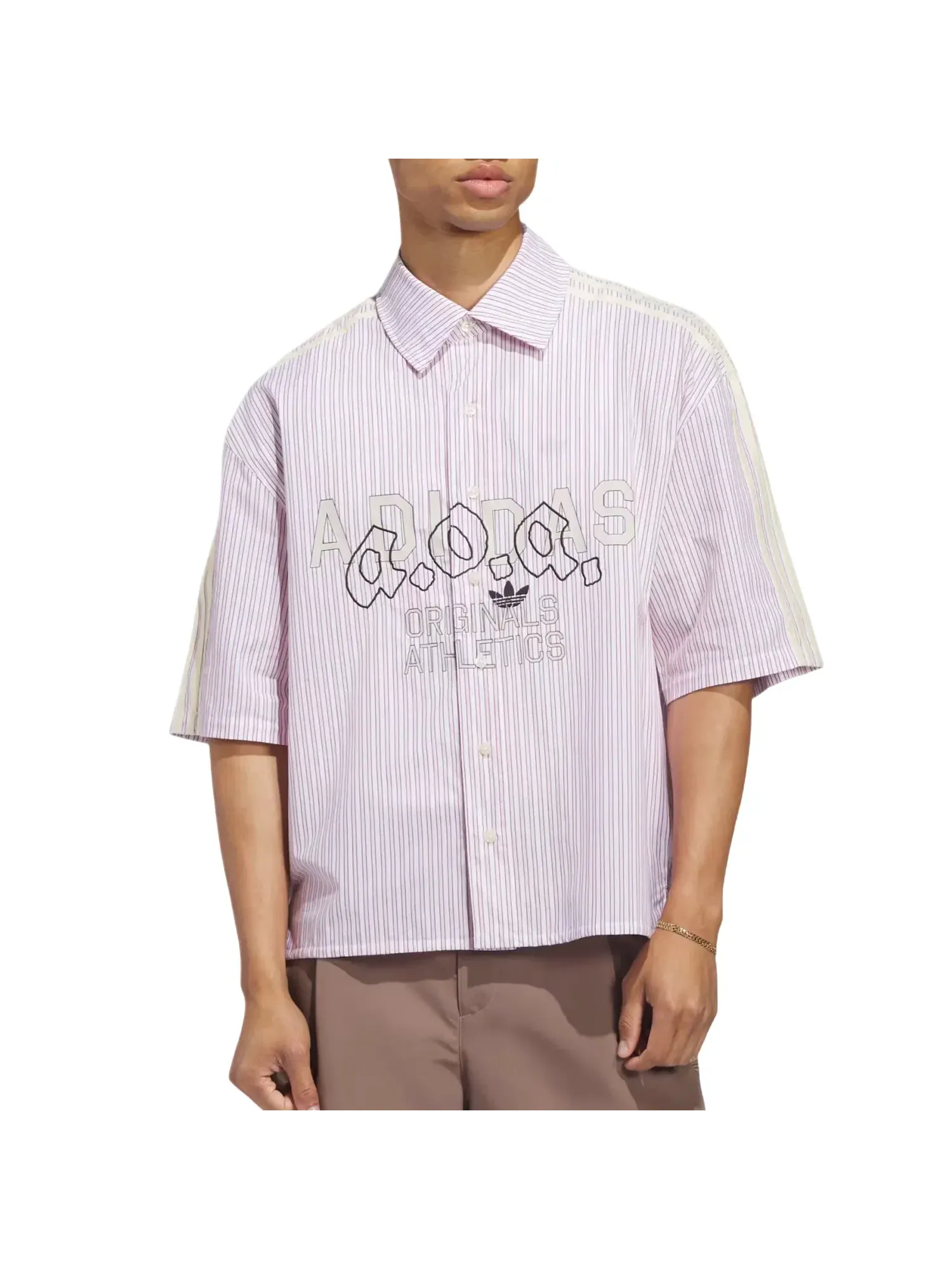 Мужская рубашка с длинным рукавом Adidas AOA Button Up Shirt — изображение 2 из 3, красный