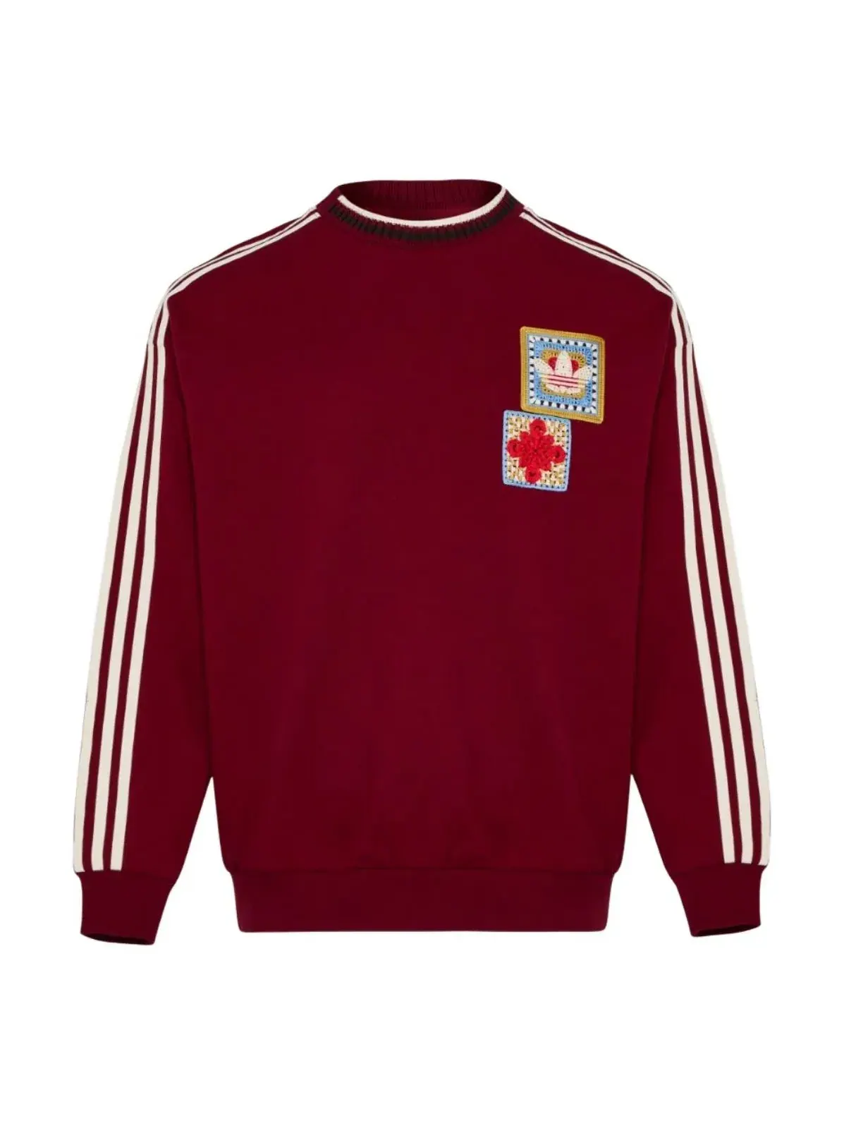 Свитер Adidas FW25 Crafted Crewneck — изображение 1 из 2, бордовый